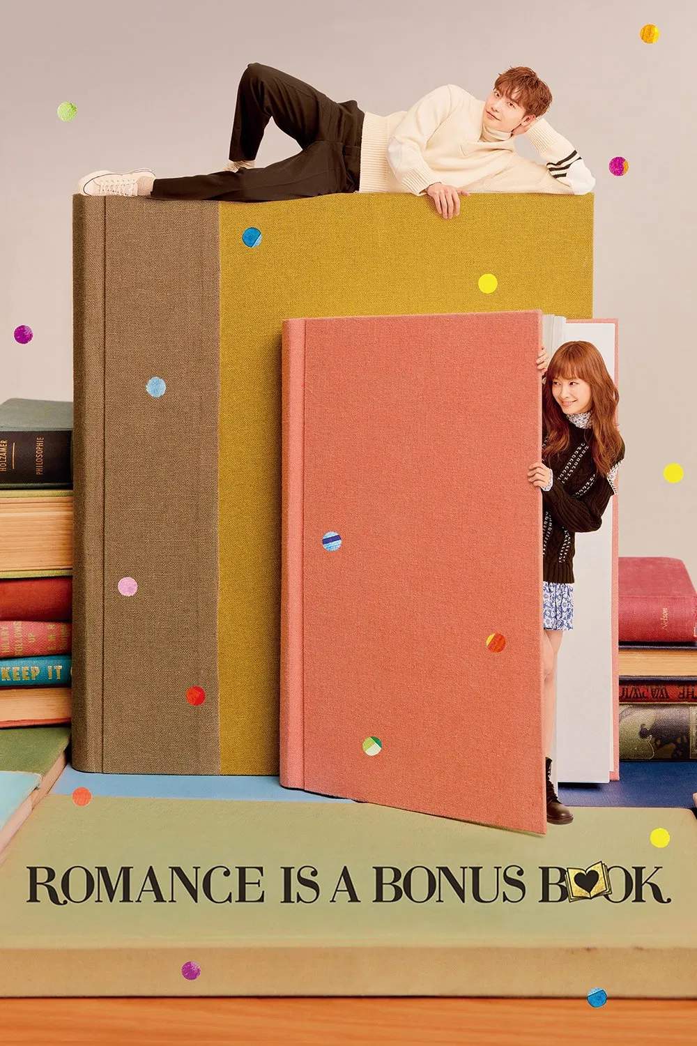 Poster chính thức của phim Phim Hài, Phim Tâm Lý "Phụ Lục Tình Yêu" (Romance Is a Bonus Book - 2019), với sự tham gia của diễn viên Lee Jong-suk và Lee Na-young.