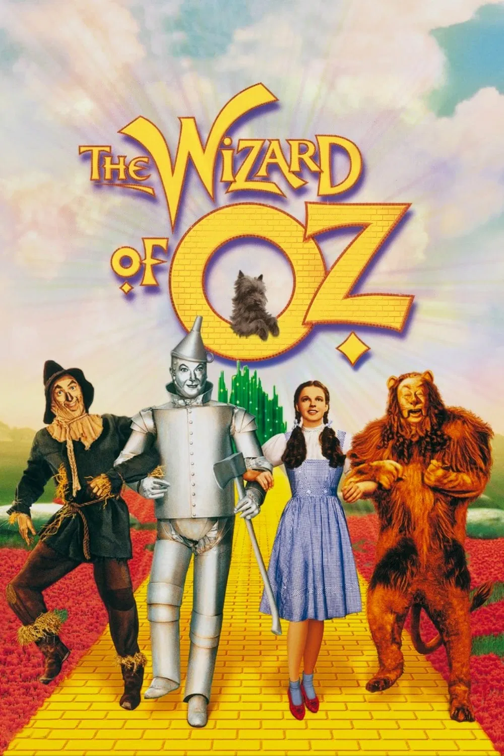 Poster chính thức của phim Phim Phiêu Lưu, Phim Giả Tượng "Phù Thủy Xứ Oz" (The Wizard of Oz - 1939), với sự tham gia của diễn viên Judy Garland và Ray Bolger.