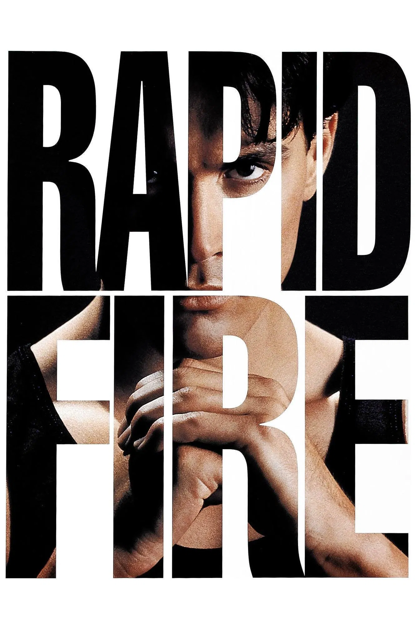 Poster chính thức của phim Phim Hành Động, Phim Giật Gân "Phục Hận" (Rapid Fire - 1992), với sự tham gia của diễn viên Brandon Lee và Powers Boothe.