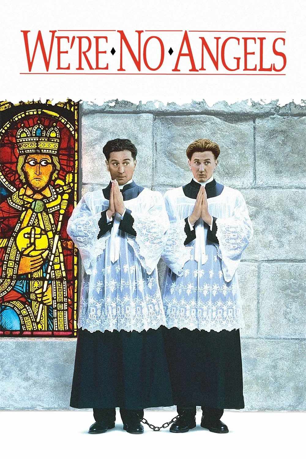Poster chính thức của phim Phim Hài, Phim Hình Sự "Phút Hướng Thiện" (We're No Angels - 1989), với sự tham gia của diễn viên Robert De Niro và Sean Penn.