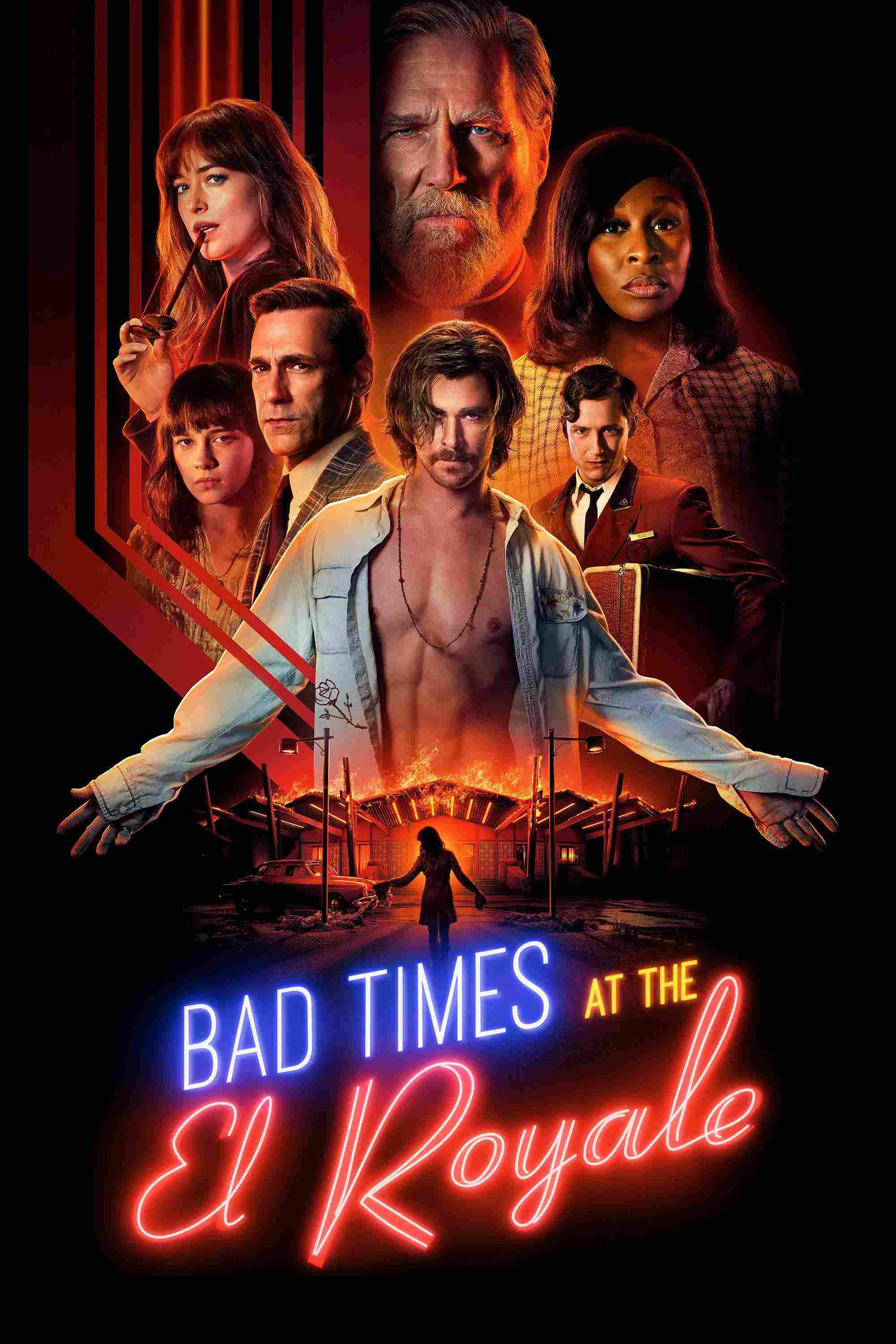 Poster chính thức của phim Phim Giật Gân, Phim Bí Ẩn "Phút Kinh Hoàng Tại El Royale" (Bad Times at the El Royale - 2018), với sự tham gia của diễn viên Jeff Bridges và Cynthia Erivo.
