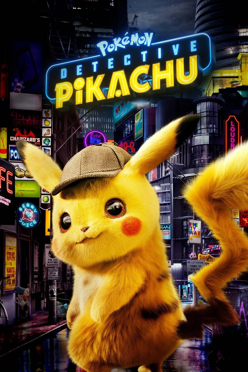 Poster chính thức của phim Phim Hành Động, Phim Phiêu Lưu "Pokémon: Thám Tử Pikachu" (Pokémon Detective Pikachu - 2019), với sự tham gia của diễn viên Ryan Reynolds và Justice Smith.