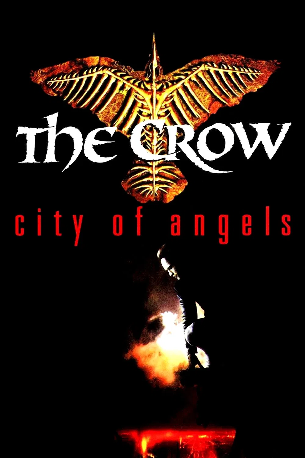 Poster chính thức của phim Phim Hành Động, Phim Giả Tượng "Quạ Đen: Thành Phố Thiên Thần" (The Crow: City of Angels - 1996), với sự tham gia của diễn viên Vincent Perez và Mia Kirshner.