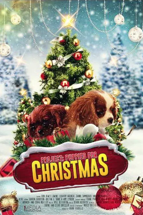 Poster chính thức của phim Phim Gia Đình "Quà Giáng Sinh Bất Ngờ" (Project: Puppies for Christmas - 2019), với sự tham gia của diễn viên John Ratzenberger và David Goryl.