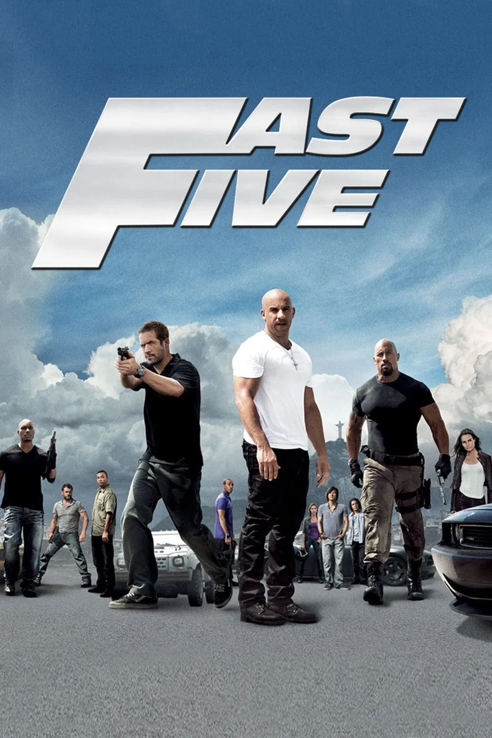 Poster chính thức của phim Phim Hành Động, Phim Giật Gân "Quá Nhanh Quá Nguy Hiểm 5: Phi vụ Rio" (Fast Five - 2011), với sự tham gia của diễn viên Vin Diesel và Paul Walker.