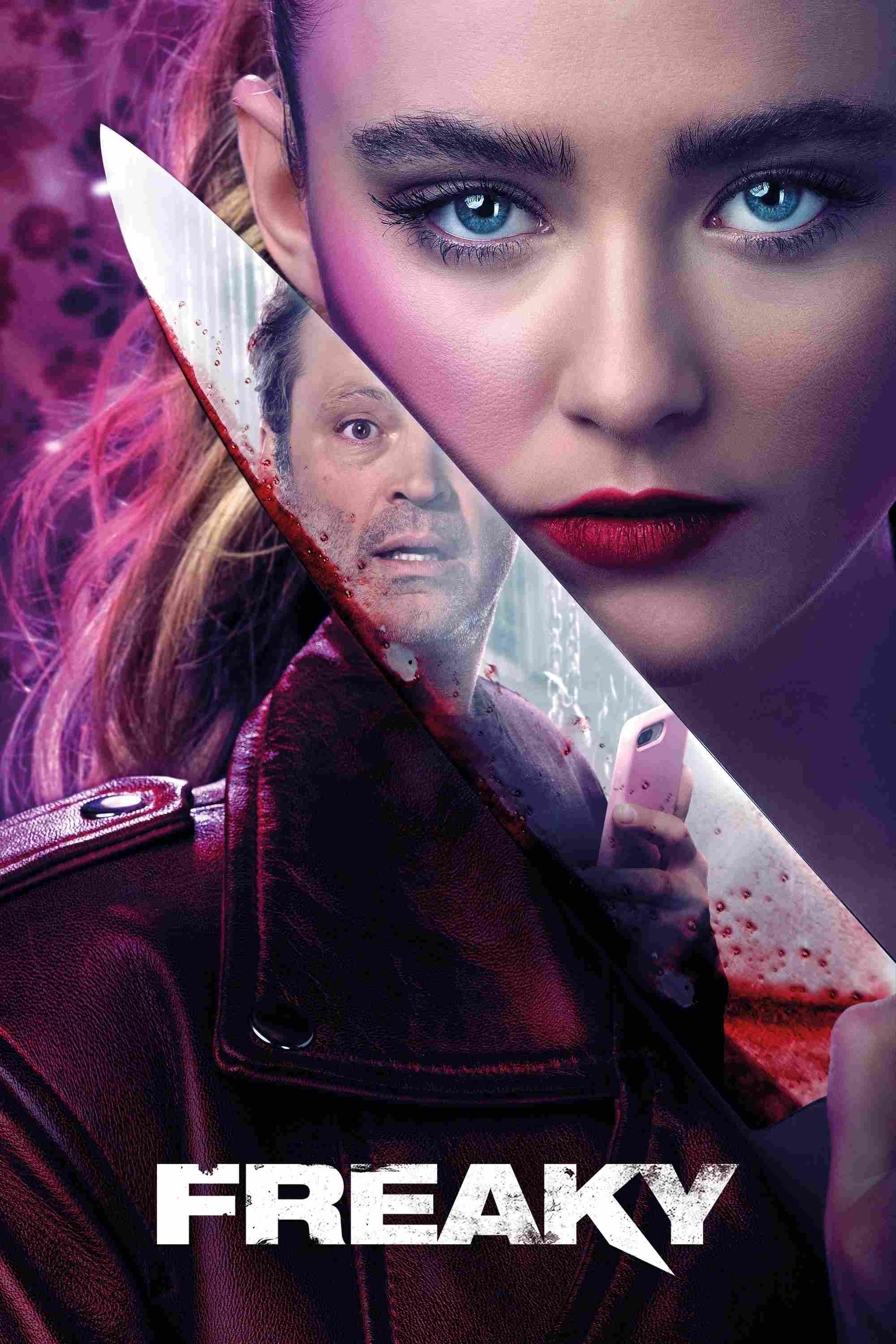 Poster chính thức của phim Phim Kinh Dị, Phim Hài "Quái Đản" (Freaky - 2020), với sự tham gia của diễn viên Vince Vaughn và Kathryn Newton.