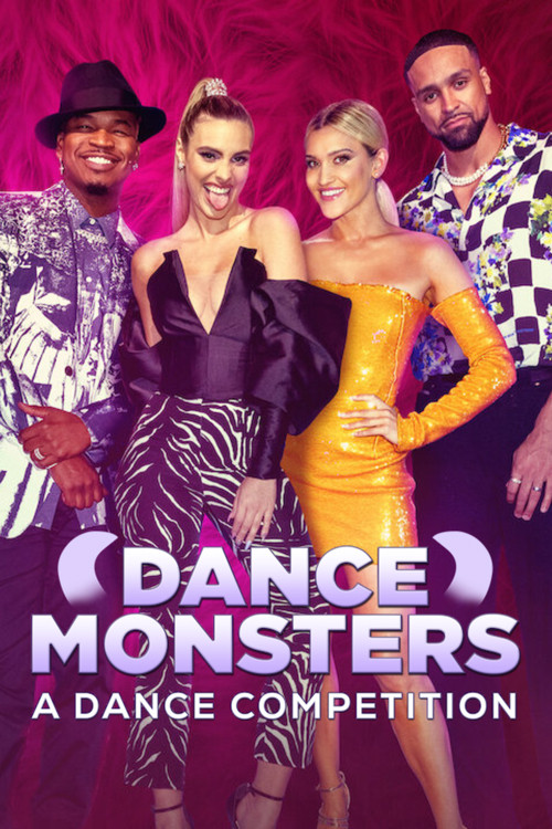 Poster chính thức của phim Truyền Hình Thực Tế "Quái Kiệt Sàn Nhảy" (Dance Monsters - 2022), với sự tham gia của diễn viên Ashley Roberts và Ashley Banjo.