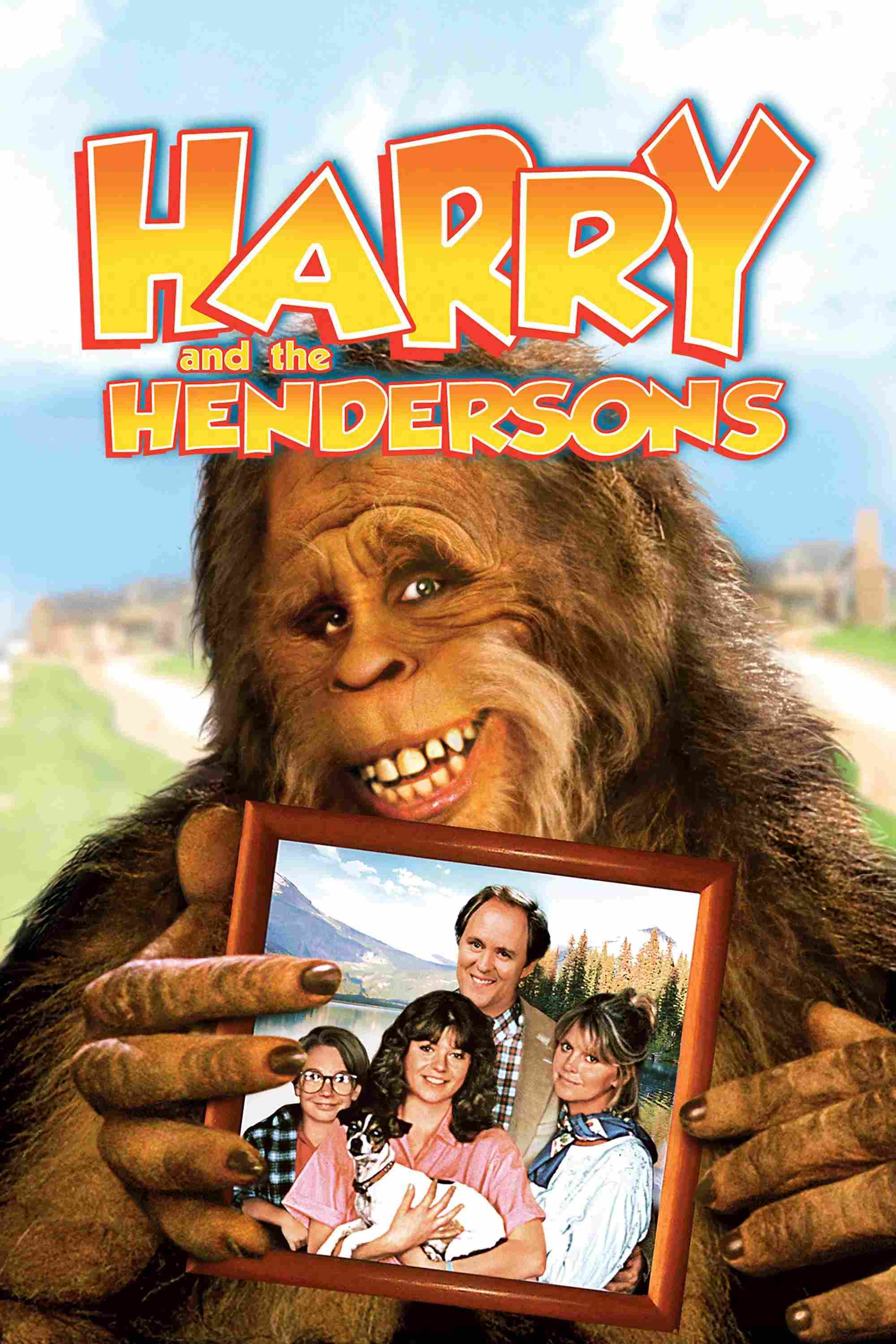 Poster chính thức của phim Phim Hài, Phim Gia Đình "Quái Vật Chân To Và Nhà Henderson" (Harry and the Hendersons - 1987), với sự tham gia của diễn viên John Lithgow và Melinda Dillon.