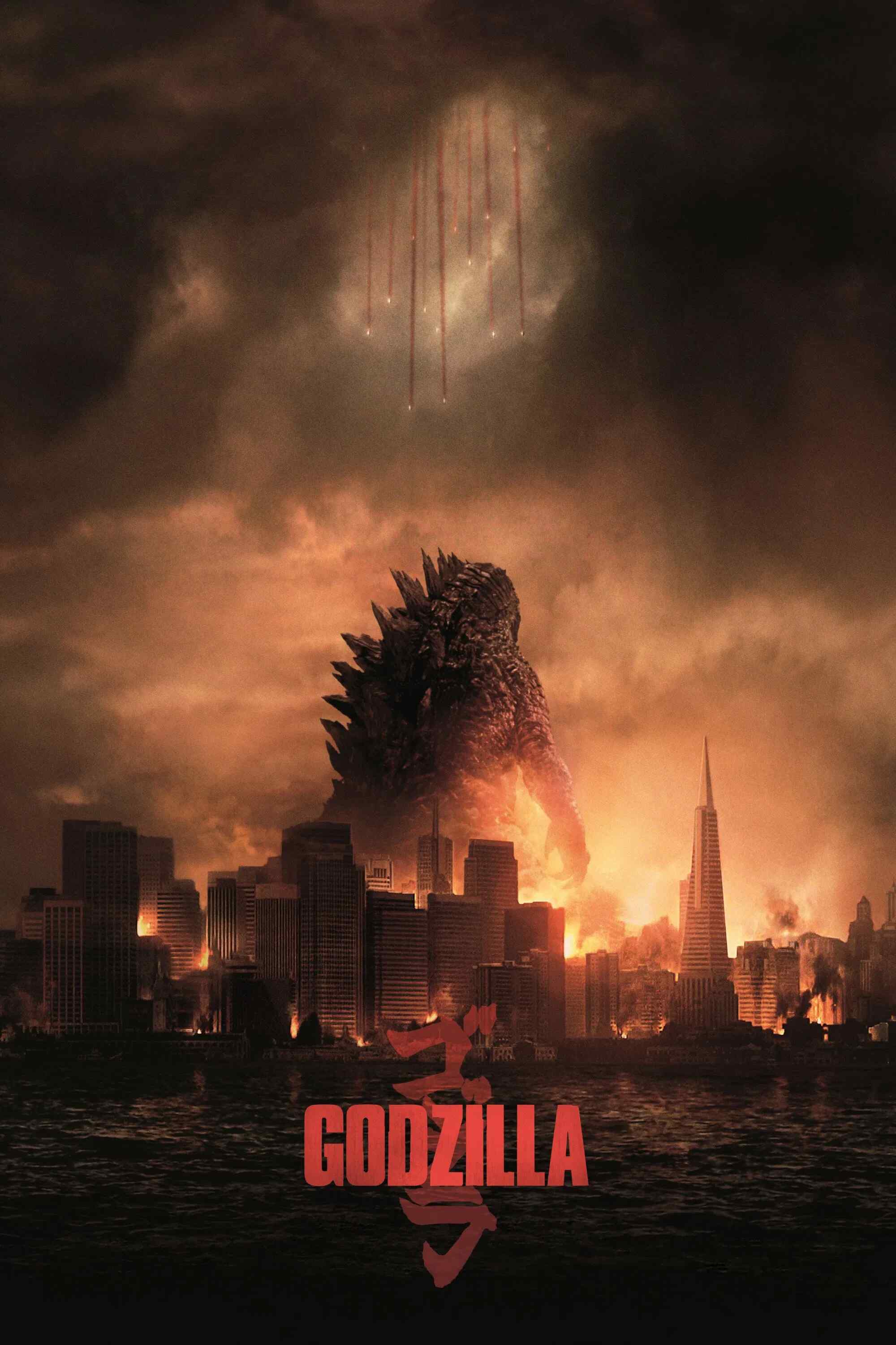 Poster chính thức của phim Phim Hành Động, Phim Tâm Lý "Quái Vật Godzilla" (Godzilla - 2014), với sự tham gia của diễn viên Aaron Taylor-Johnson và Elizabeth Olsen.