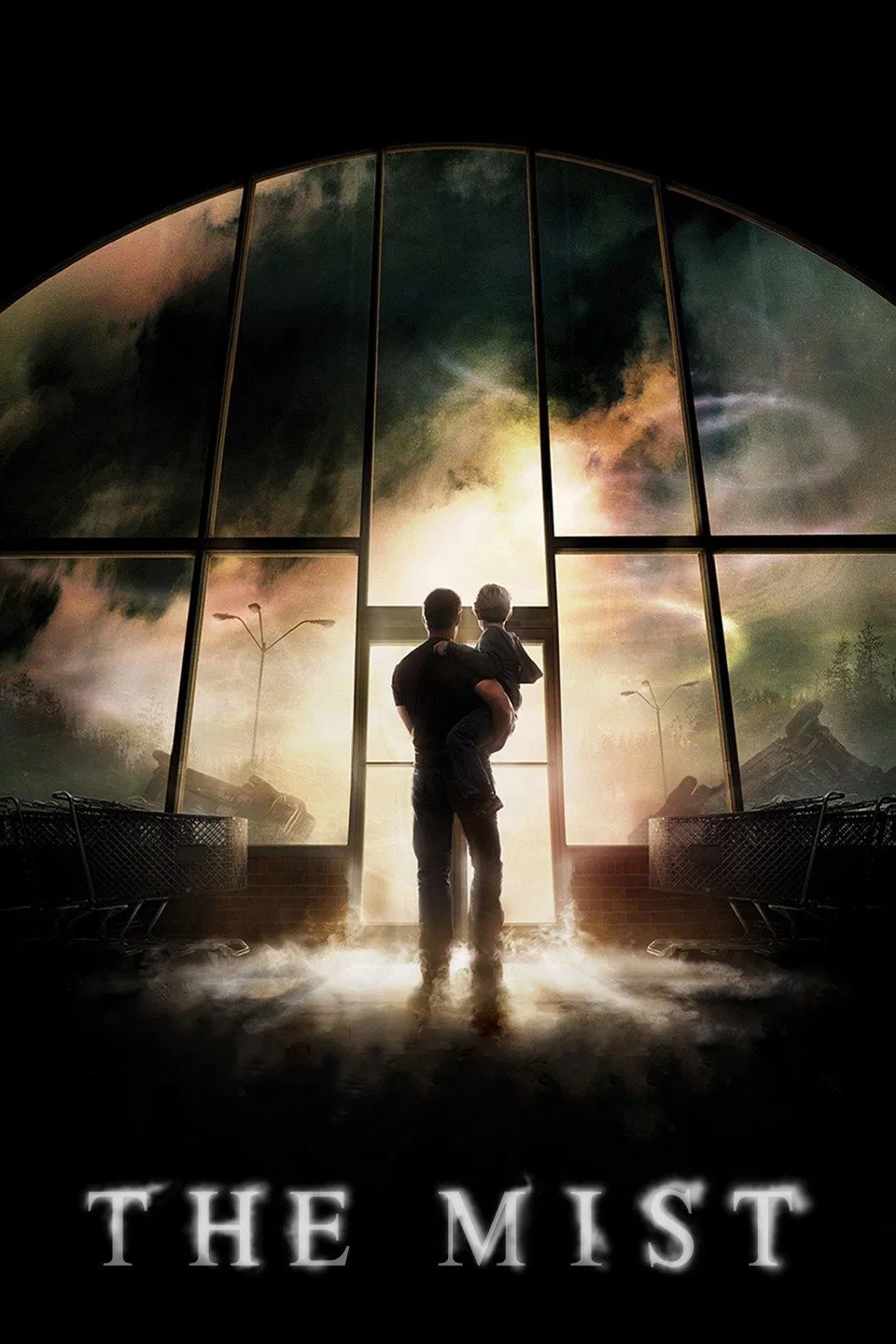 Poster chính thức của phim Phim Kinh Dị, Phim Viễn Tưởng "Quái Vật Sương Mù" (The Mist - 2007), với sự tham gia của diễn viên Thomas Jane và Laurie Holden.