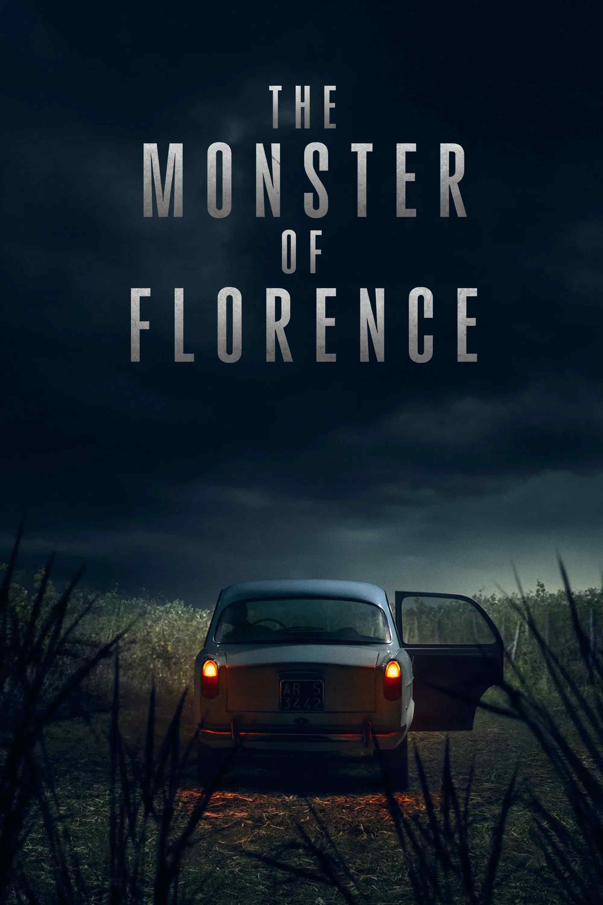 Poster chính thức của phim Phim Hình Sự, Phim Bí Ẩn "Quái Vật Thành Florence" (The Monster of Florence - 2025), với sự tham gia của diễn viên Marco Bullitta và Valentino Mannias.