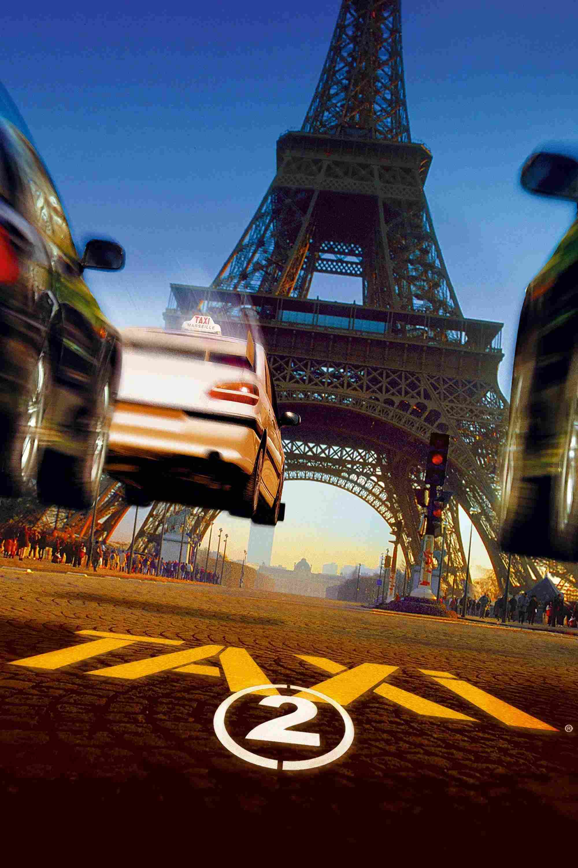 Poster chính thức của phim Phim Hành Động, Phim Hài "Quái Xế Taxi 2" (Taxi 2 - 2000), với sự tham gia của diễn viên Samy Naceri và Frédéric Diefenthal.