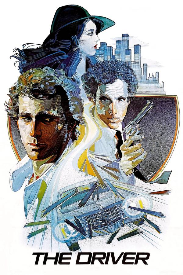 Poster chính thức của phim Phim Hình Sự, Phim Giật Gân "Quái Xế" (The Driver - 1978), với sự tham gia của diễn viên Ryan O'Neal và Bruce Dern.