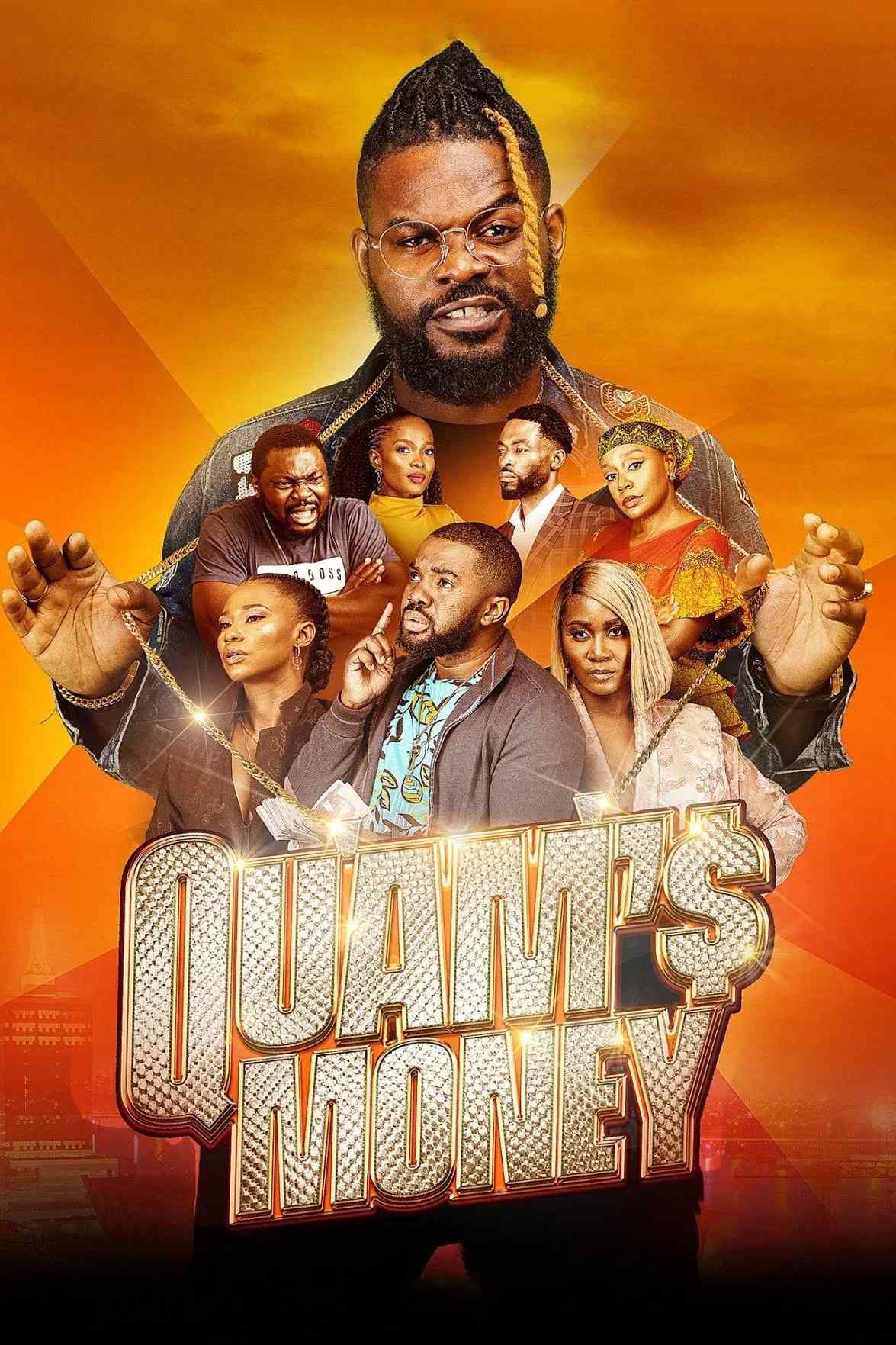 Poster chính thức của phim Phim Hài, Phim Hình Sự "Quam đổi đời" (Quam's Money - 2020), với sự tham gia của diễn viên Nse Ikpe-Etim và Jemima Osunde.