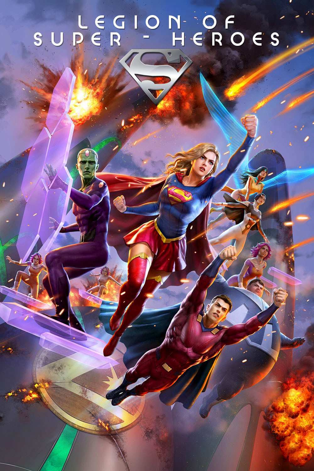 Poster chính thức của phim Phim Hoạt Hình, Phim Hành Động "Quân Đoàn Siêu Anh Hùng" (Legion of Super-Heroes - 2023), với sự tham gia của diễn viên Meg Donnelly và Harry Shum Jr.