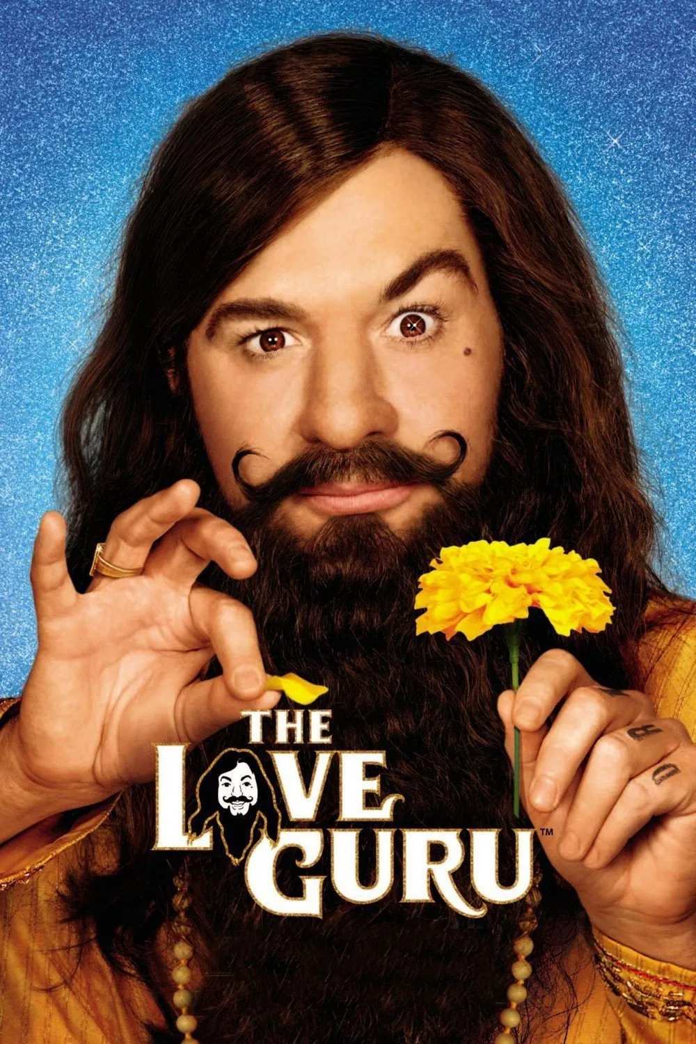 Poster chính thức của phim Phim Hài, Phim Tình Cảm "Quân Sư Tình Yêu" (The Love Guru - 2008), với sự tham gia của diễn viên Mike Myers và Jessica Alba.
