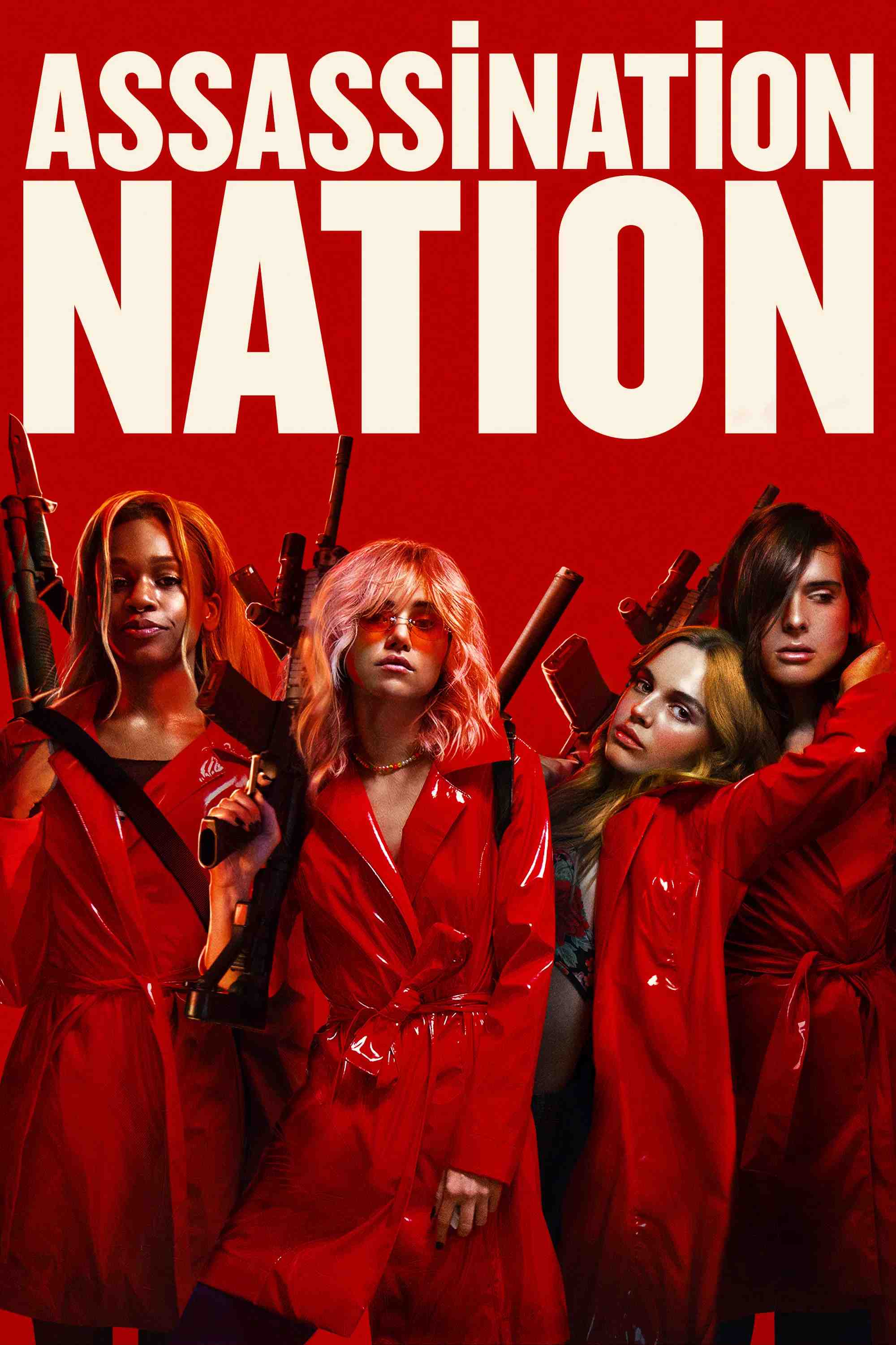 Poster chính thức của phim Phim Giật Gân, Phim Kinh Dị "Quốc Gia Thảm Sát" (Assassination Nation - 2018), với sự tham gia của diễn viên Odessa Young và Hari Nef.