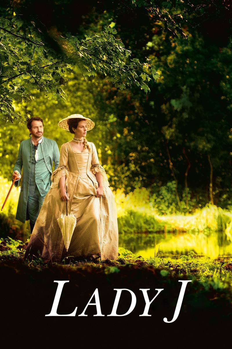 Poster chính thức của phim Phim Tâm Lý, Phim Tình Cảm "Quý Bà Joncquières" (Lady J - 2018), với sự tham gia của diễn viên Cécile de France và Édouard Baer.