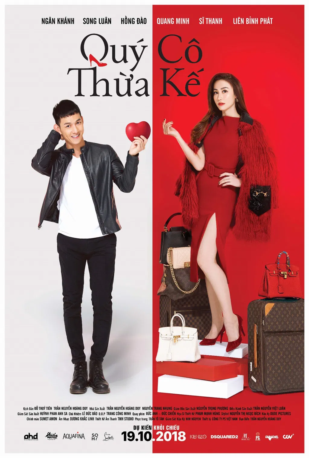 Poster chính thức của phim Phim Gia Đình, Phim Hài "Quý Cô Thừa Kế" (The Heiress - 2018), với sự tham gia của diễn viên Ngân Khánh và Sĩ Thanh.