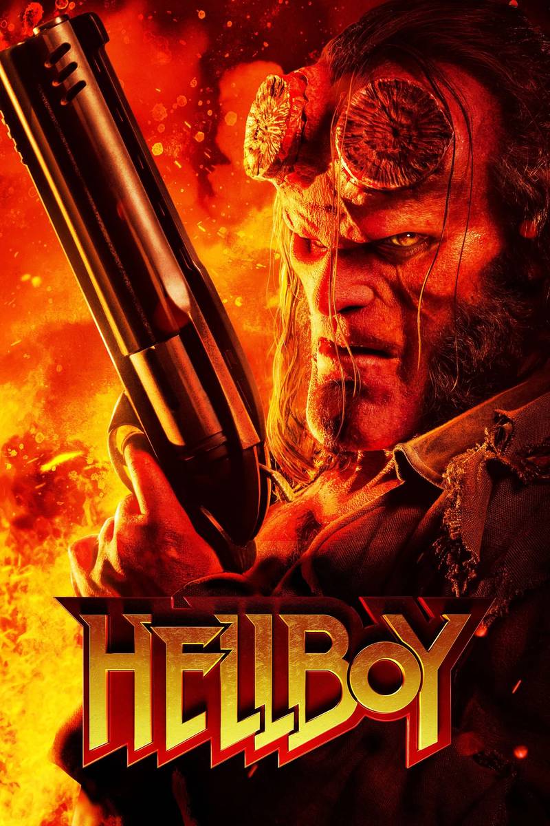 Poster chính thức của phim Phim Giả Tượng, Phim Kinh Dị "Quỷ Đỏ 3" (Hellboy - 2019), với sự tham gia của diễn viên David Harbour và Milla Jovovich.