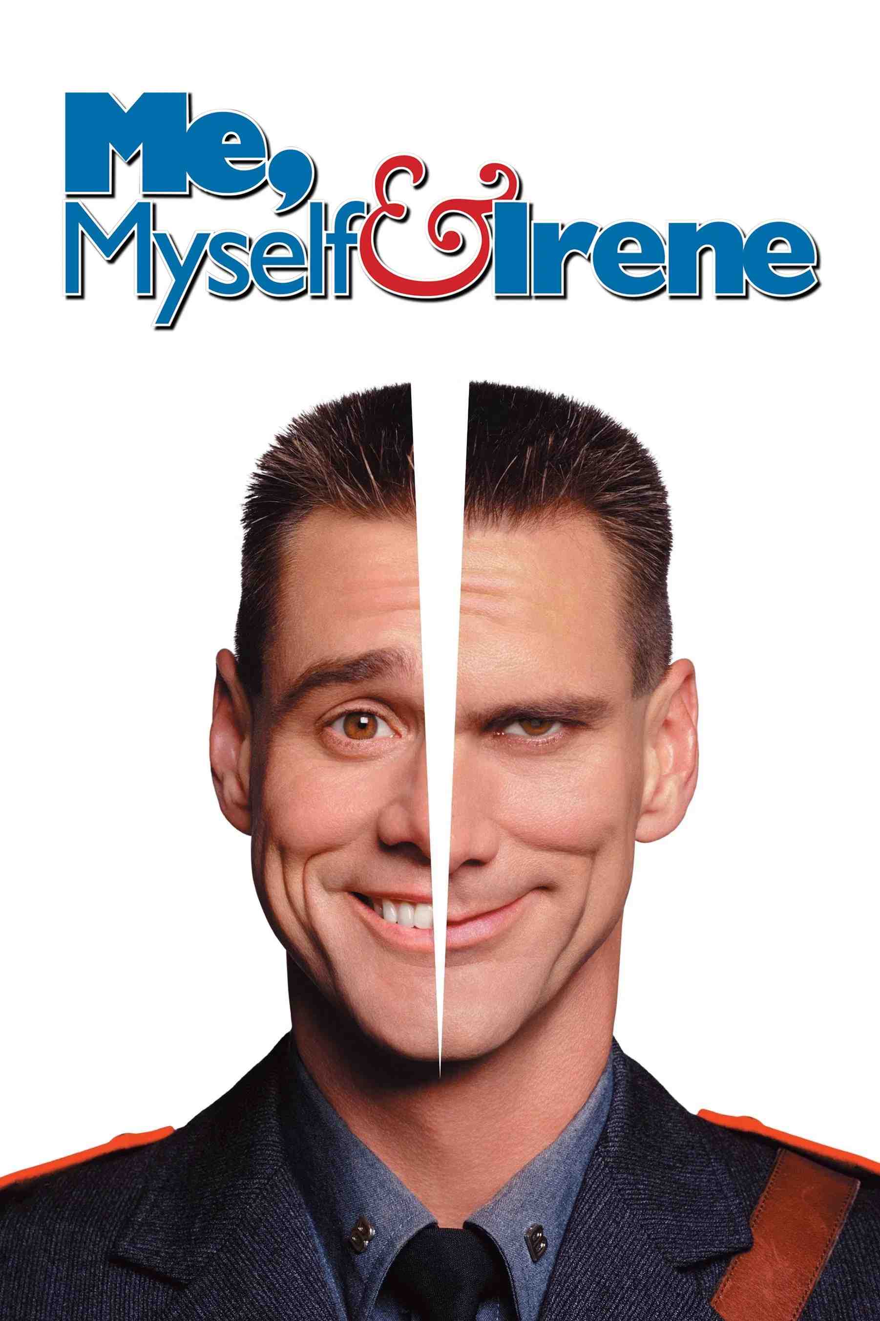 Poster chính thức của phim Phim Hài "Quý Ngài Hai Mặt" (Me, Myself & Irene - 2000), với sự tham gia của diễn viên Jim Carrey và Renée Zellweger.