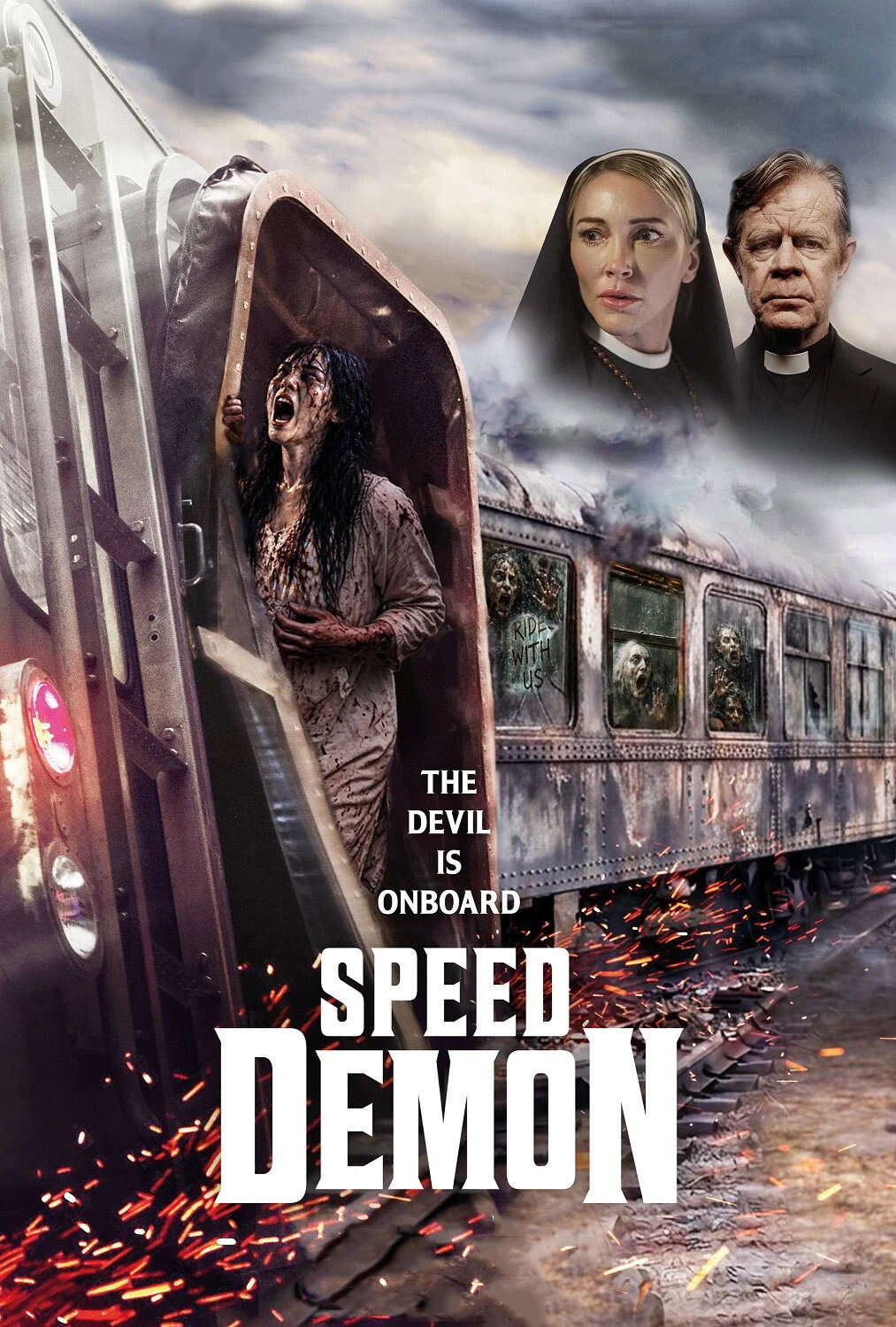 Poster chính thức của phim Phim Kinh Dị "Quỷ tốc độ" (Speed Demon - 2026), với sự tham gia của diễn viên Katie Cassidy và William H. Macy.