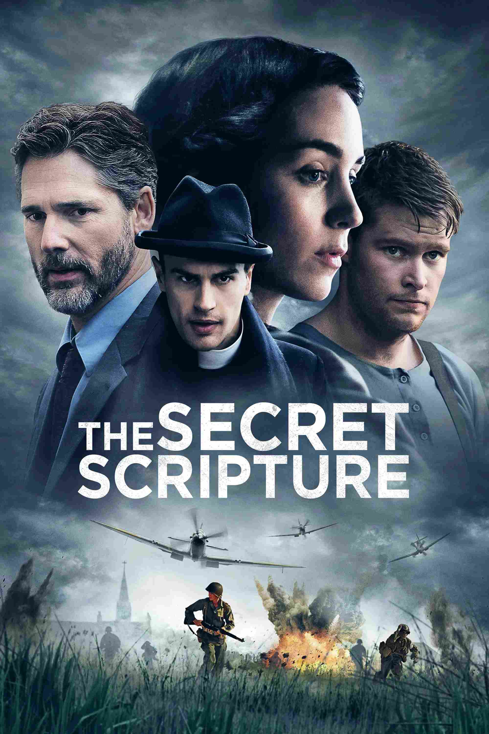 Poster chính thức của phim Phim Tâm Lý, Phim Tình Cảm "Quyển Kinh Thánh Bí Mật" (The Secret Scripture - 2017), với sự tham gia của diễn viên Rooney Mara và Theo James.