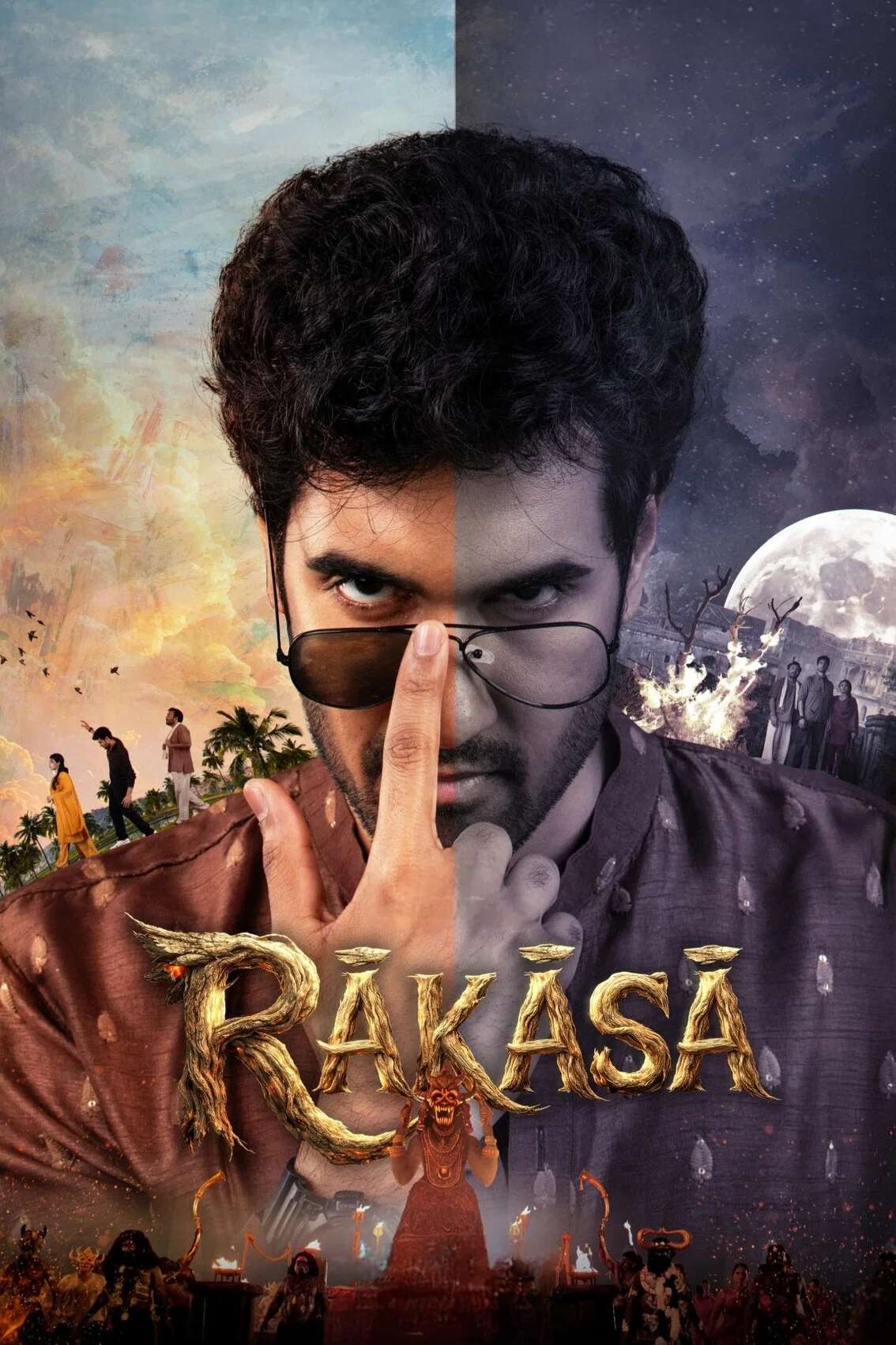 Poster chính thức của phim Phim Giả Tượng, Phim Hài "Raakaasa" (Raakaasa - 2026), với sự tham gia của diễn viên Sangeeth Shobhan và Nayan Sarika.