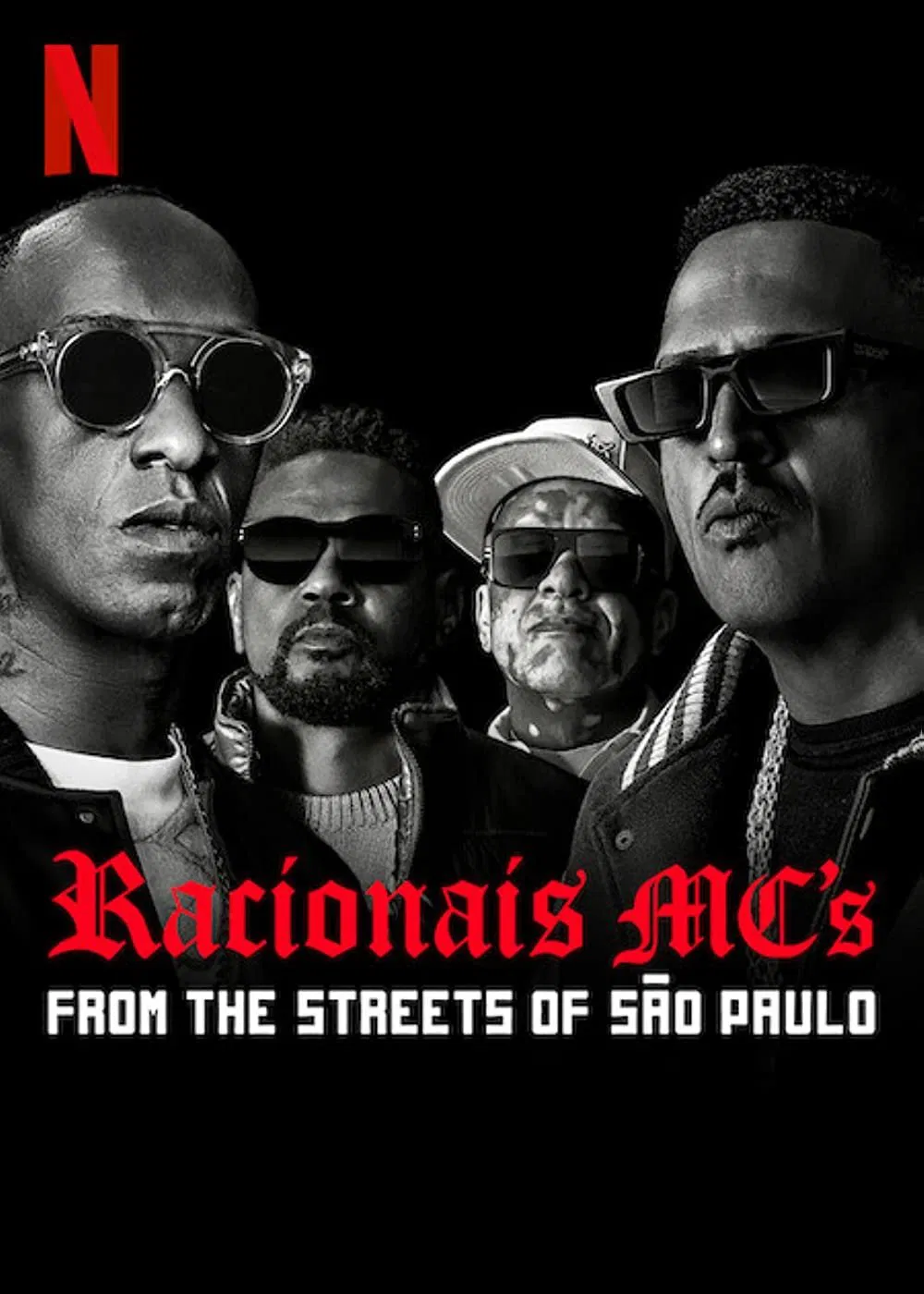 Poster chính thức của phim Phim Tài Liệu, Phim Ca Nhạc "Racionais MC's: Từ Những Con Phố São Paulo" (Racionais MC's: From the Streets of São Paulo - 2022), với sự tham gia của diễn viên Mano Brown và KL Jay.