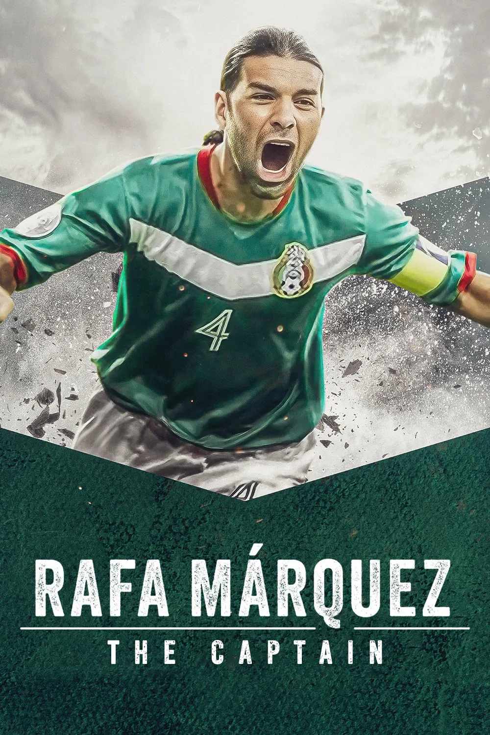 Poster chính thức của phim Phim Tài Liệu "Rafa Márquez: El capitán" (Rafa Márquez: El Capitán - 2024), với sự tham gia của diễn viên Rafael Márquez và Jaydy Michel.