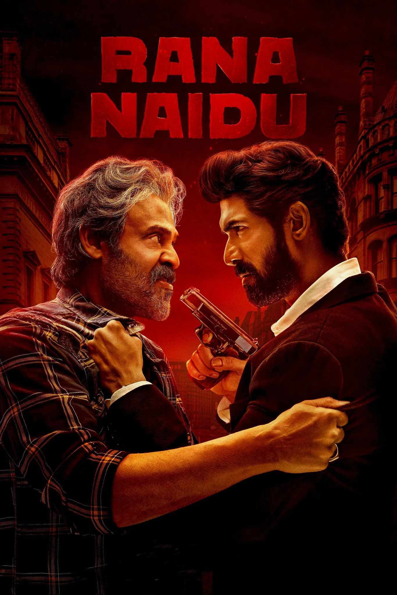 Poster chính thức của phim Phim Hình Sự, Phim Tâm Lý "Rana Naidu (Phần 2)" (Rana Naidu - 2023), với sự tham gia của diễn viên Rana Daggubati và Venkatesh.