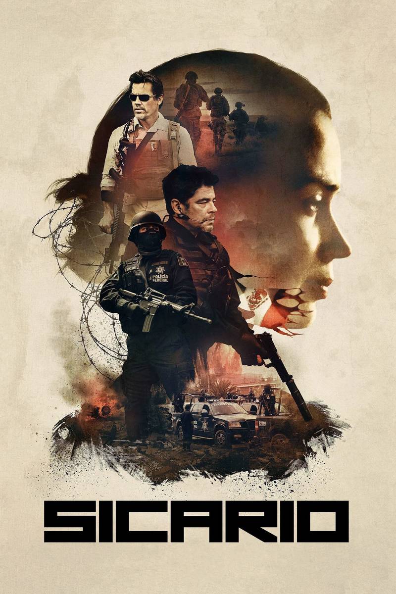 Poster chính thức của phim Phim Hành Động, Phim Hình Sự "Ranh giới" (Sicario - 2015), với sự tham gia của diễn viên Emily Blunt và Benicio del Toro.