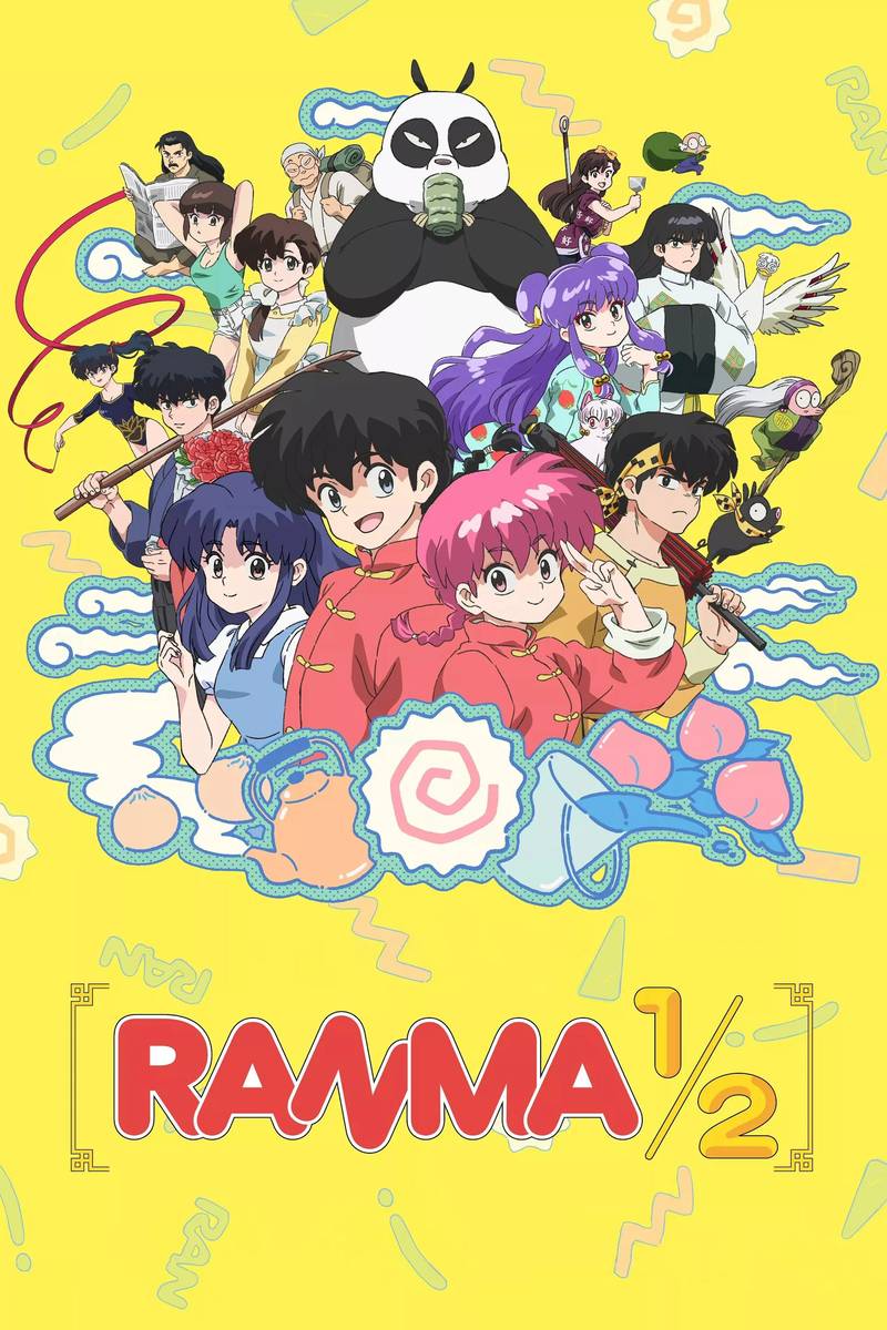 Poster chính thức của phim Phim Hoạt Hình, Phim Hành Động & Phiêu Lưu "Ranma1/2" (Ranma1/2 - 2024), với sự tham gia của diễn viên Kappei Yamaguchi và Megumi Hayashibara.