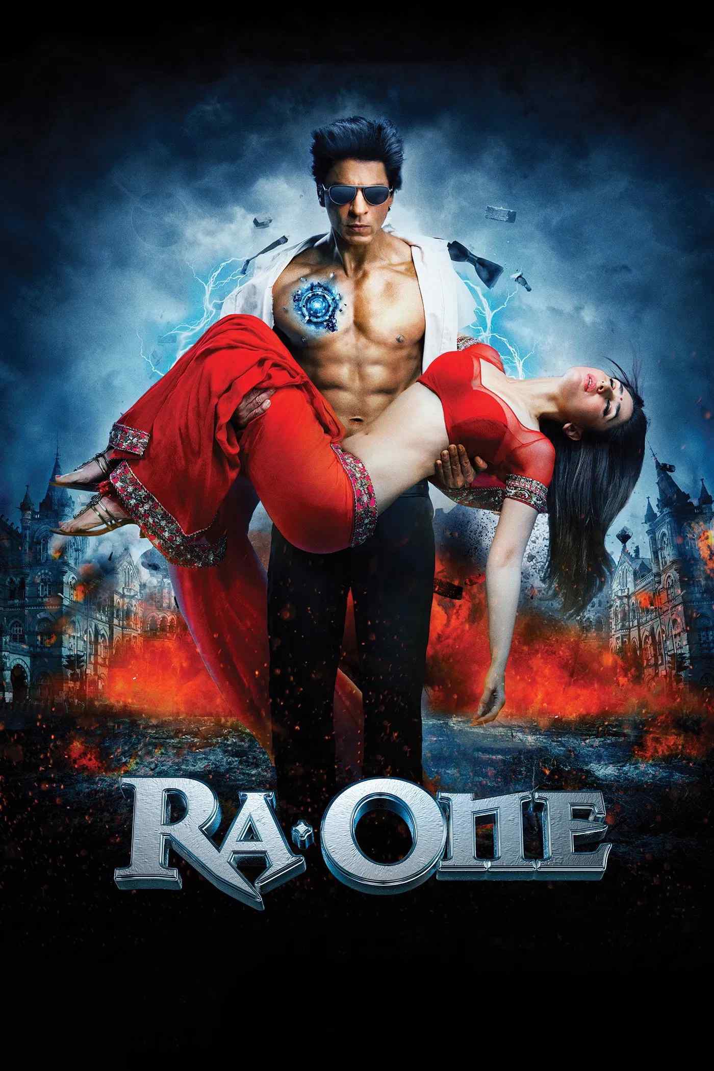Poster chính thức của phim Phim Phiêu Lưu, Phim Hành Động "Ra.One" (Ra.One - 2011), với sự tham gia của diễn viên Shah Rukh Khan và Arjun Rampal.