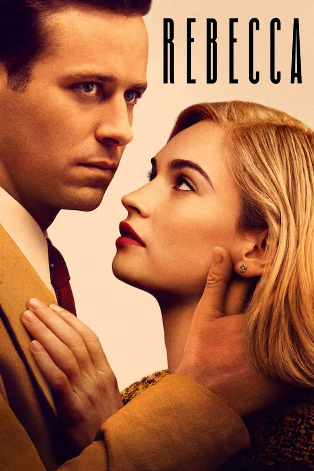 Poster chính thức của phim Phim Tình Cảm, Phim Tâm Lý "Rebecca" (Rebecca - 2020), với sự tham gia của diễn viên Lily James và Armie Hammer.