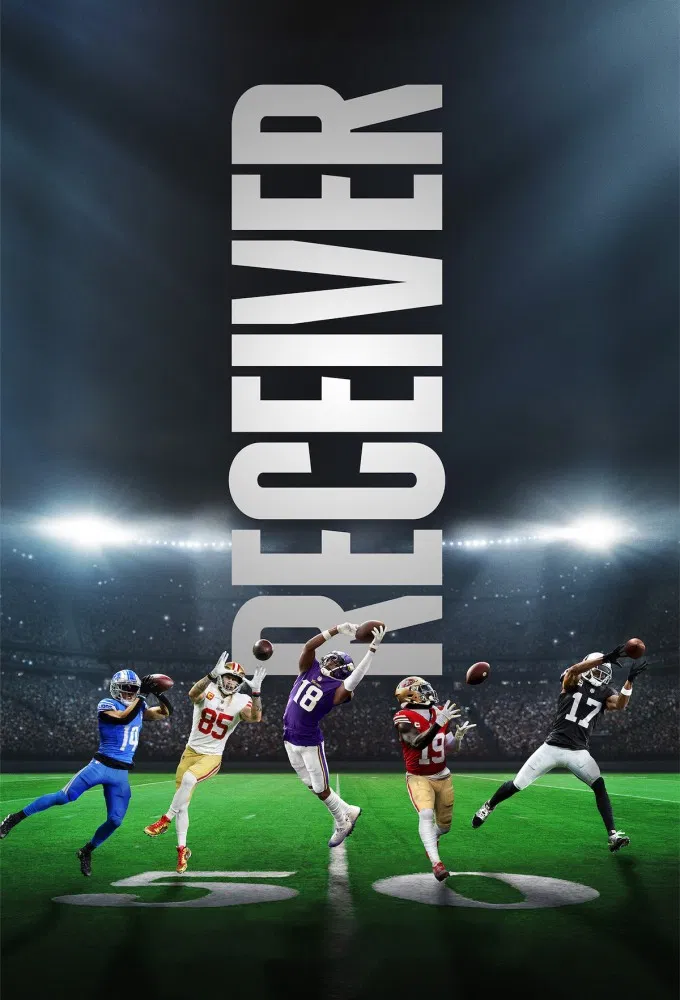 Poster chính thức của phim Phim Tài Liệu "Receiver" (Receiver - 2024), với sự tham gia của diễn viên Justin Jefferson và George Kittle.