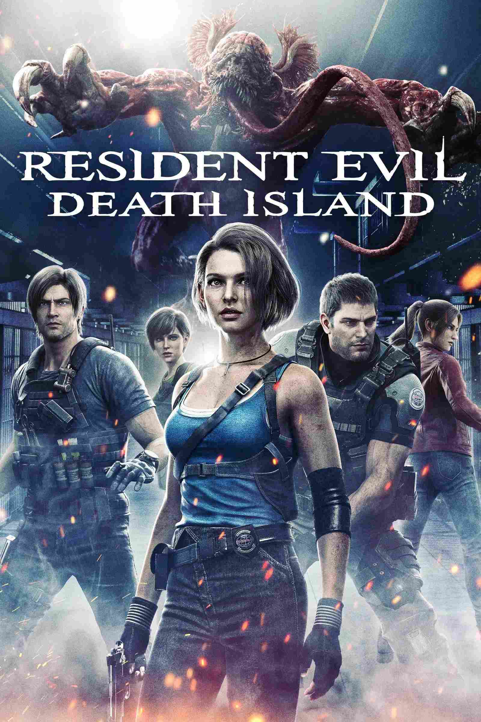 Poster chính thức của phim Phim Hành Động, Phim Hoạt Hình "Resident Evil: Đảo Tử Thần" (Resident Evil: Death Island - 2023), với sự tham gia của diễn viên Matthew Mercer và Nicole Tompkins.