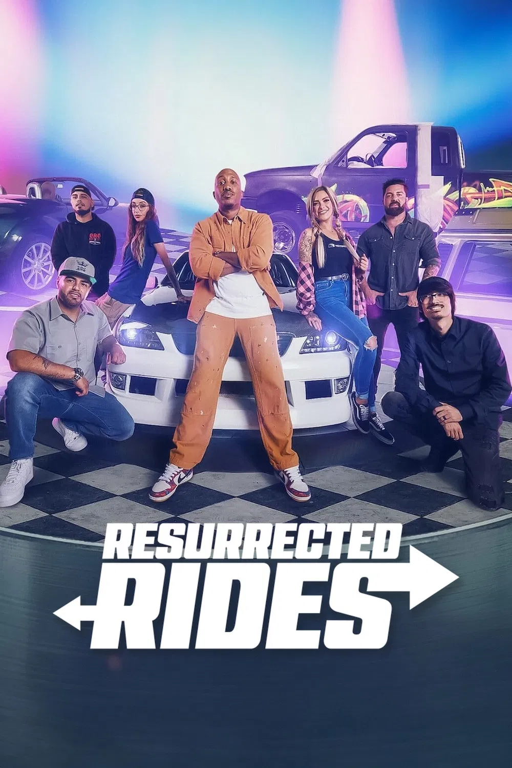 Poster chính thức của phim Truyền Hình Thực Tế "Resurrected Rides" (Resurrected Rides - 2024), với sự tham gia của diễn viên Chris Redd.