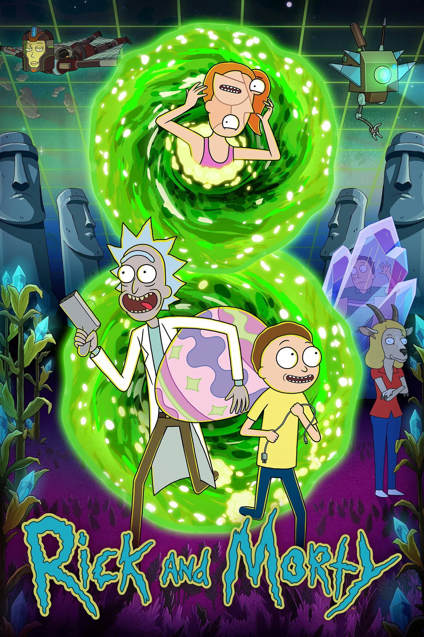 Poster chính thức của phim Phim Hoạt Hình, Phim Hài "Rick Và Morty (Phần 8)" (Rick and Morty - 2013), với sự tham gia của diễn viên Chris Parnell và Spencer Grammer.