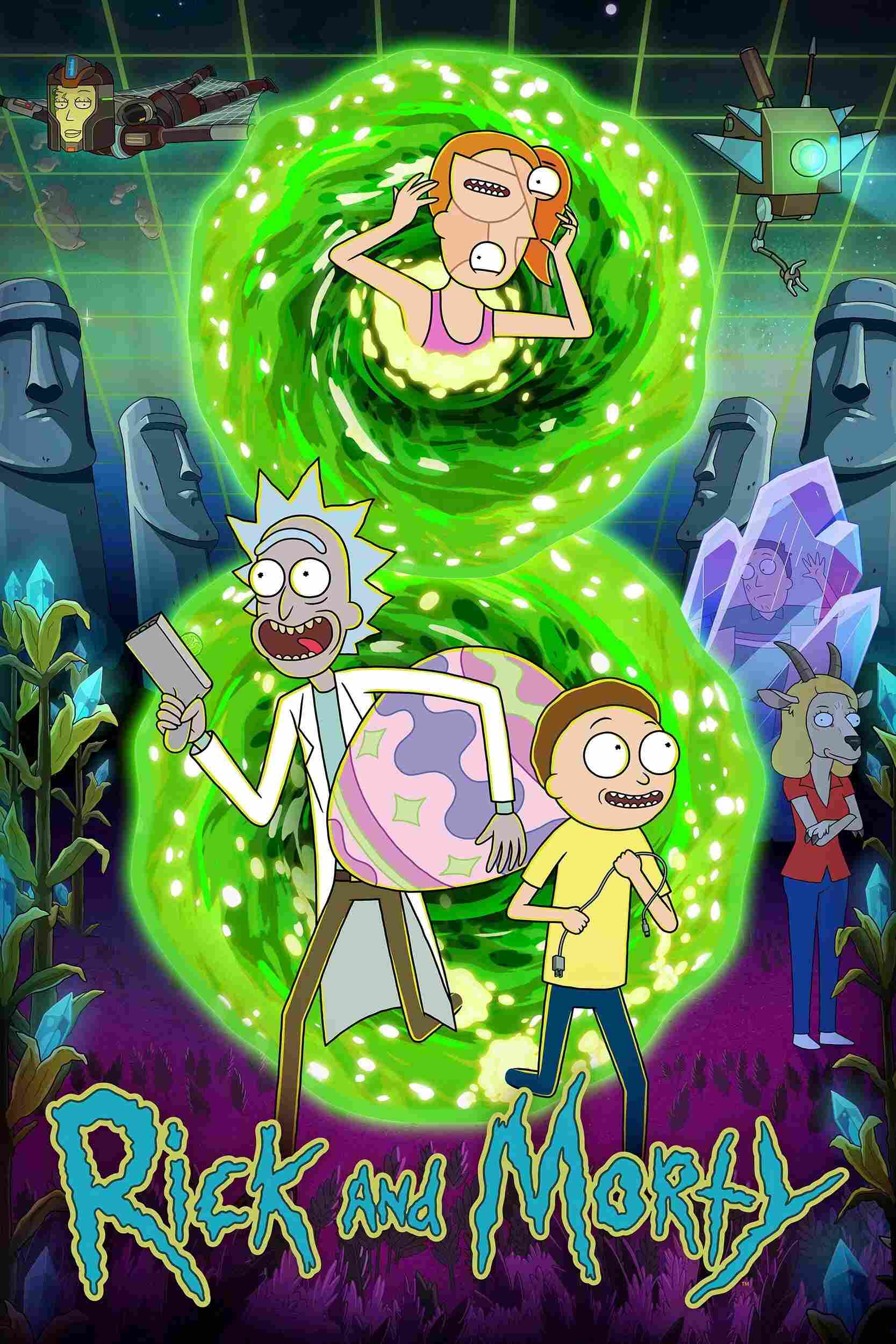 Poster chính thức của phim Phim Hoạt Hình, Phim Hài "Rick và Morty (Phần 9)" (Rick and Morty - 2013), với sự tham gia của diễn viên Chris Parnell và Spencer Grammer.