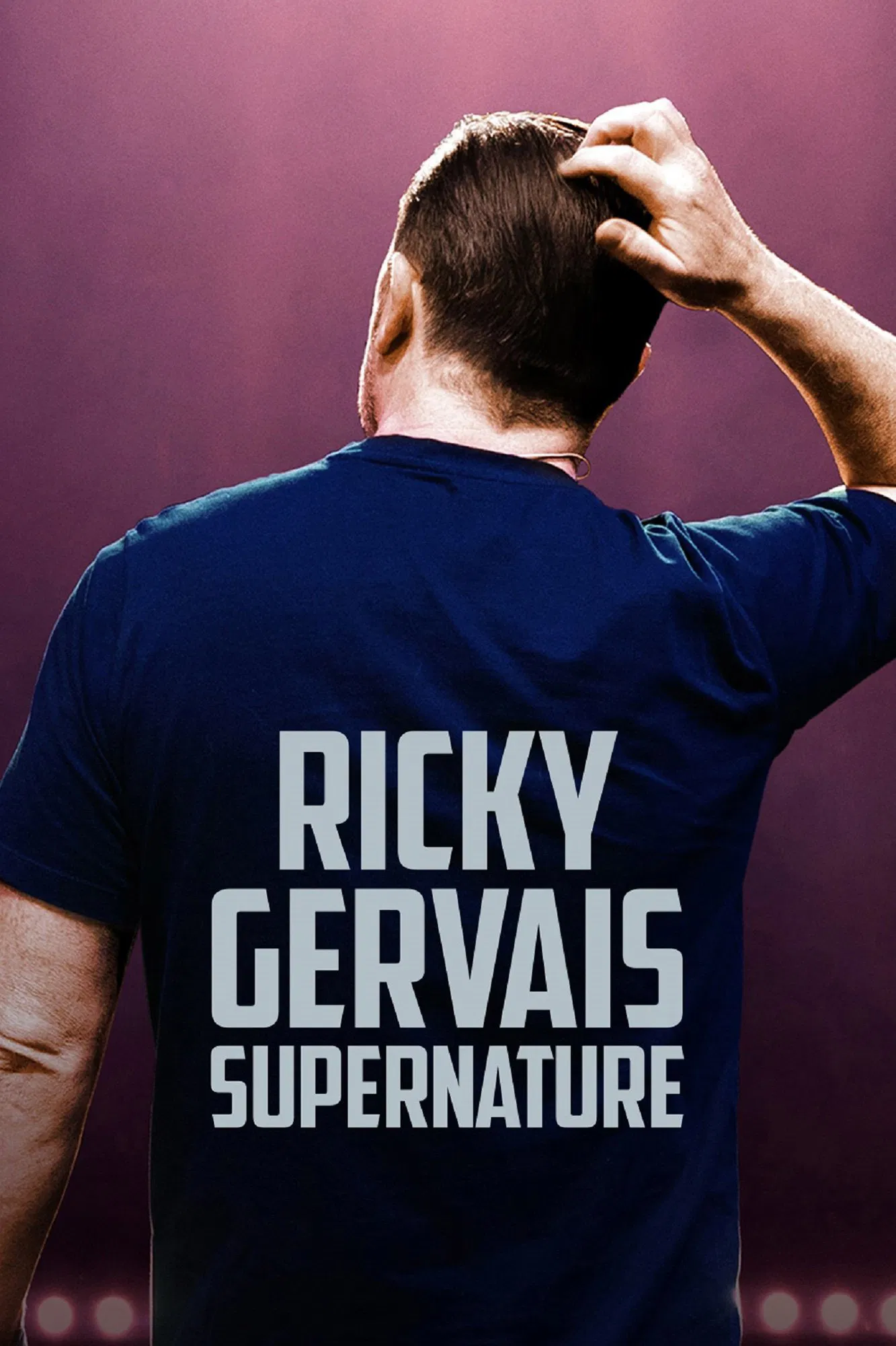 Poster chính thức của phim Phim Hài "Ricky Gervais: Siêu Nhiên" (Ricky Gervais: SuperNature - 2022), với sự tham gia của diễn viên Ricky Gervais.