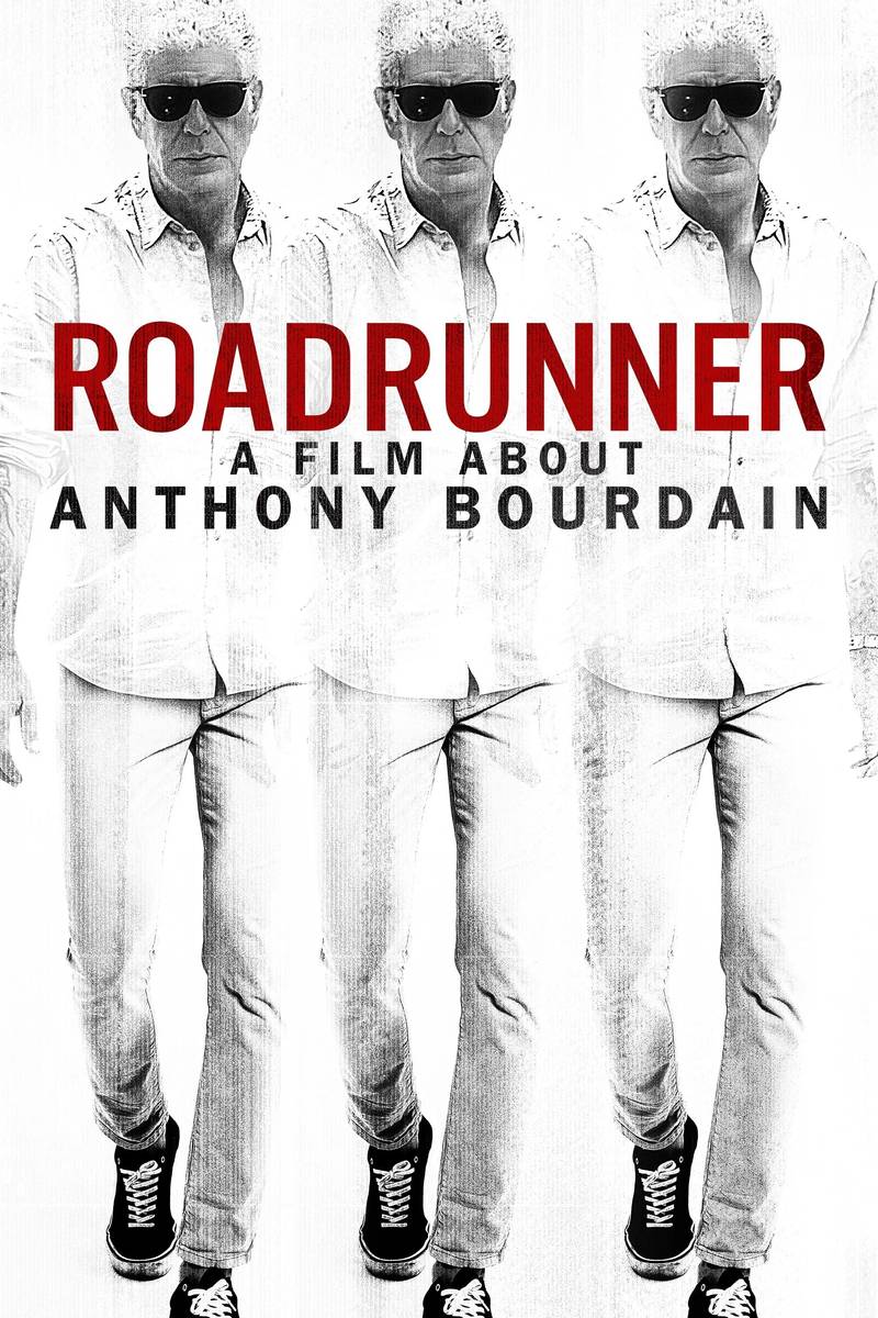 Poster chính thức của phim Phim Tài Liệu "Roadrunner: Một Bộ Phim Về Anthony Bourdain" (Roadrunner: A Film About Anthony Bourdain - 2021), với sự tham gia của diễn viên Anthony Bourdain và Eric Ripert.