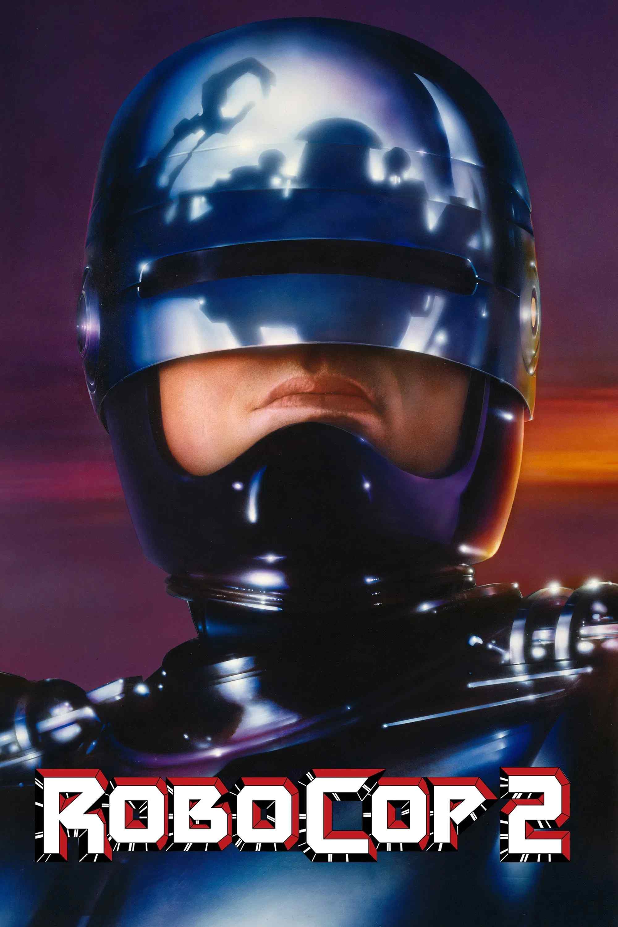 Poster chính thức của phim Phim Hành Động, Phim Phiêu Lưu "Robocop 2" (RoboCop 2 - 1990), với sự tham gia của diễn viên Peter Weller và Nancy Allen.