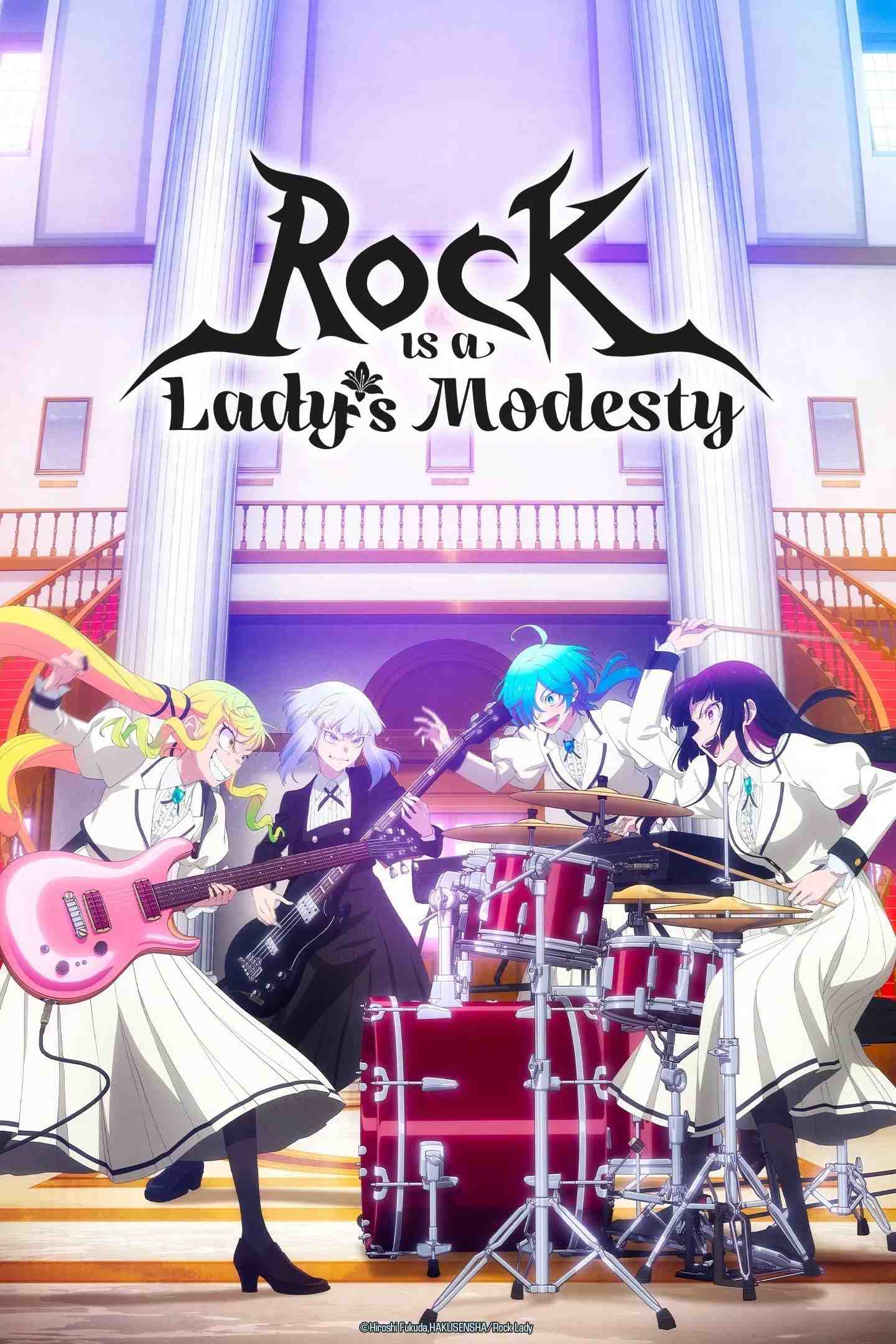 Poster chính thức của phim Phim Hoạt Hình, Phim Hài "Rock Là Thú Vui Tao Nhã Của Quý Cô" (Rock Is a Lady's Modesty - 2025), với sự tham gia của diễn viên Akira Sekine và Miyuri Shimabukuro.
