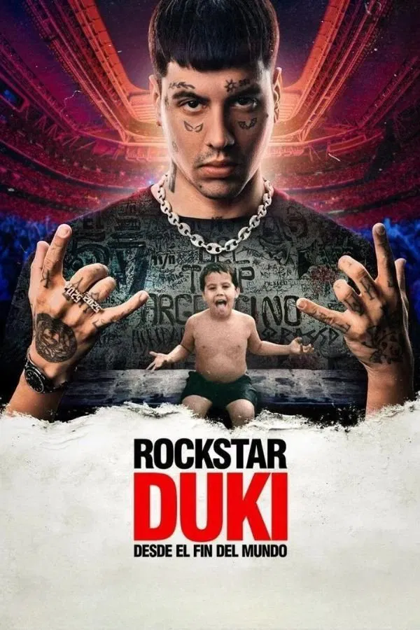 Poster chính thức của phim Phim Tài Liệu, Phim Ca Nhạc "Rockstar: Duki Từ Tận Cùng Thế Giới" (Rockstar: DUKI from the End of the World - 2025), với sự tham gia của diễn viên Duki.