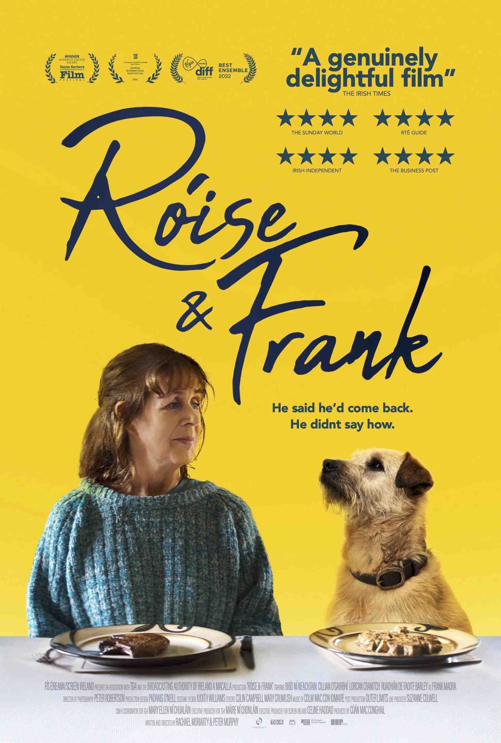 Poster chính thức của phim Phim Tâm Lý, Phim Gia Đình "Roise và Frank" (Róise & Frank - 2022), với sự tham gia của diễn viên Bríd Ní Neachtain và Cillian O'Gairbhi.
