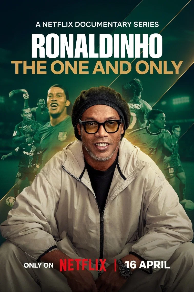 Poster chính thức của phim Phim Tài Liệu "Ronaldinho: Huyền Thoại Duy Nhất" (Ronaldinho: The One and Only - 2026), với sự tham gia của diễn viên Ronaldinho.