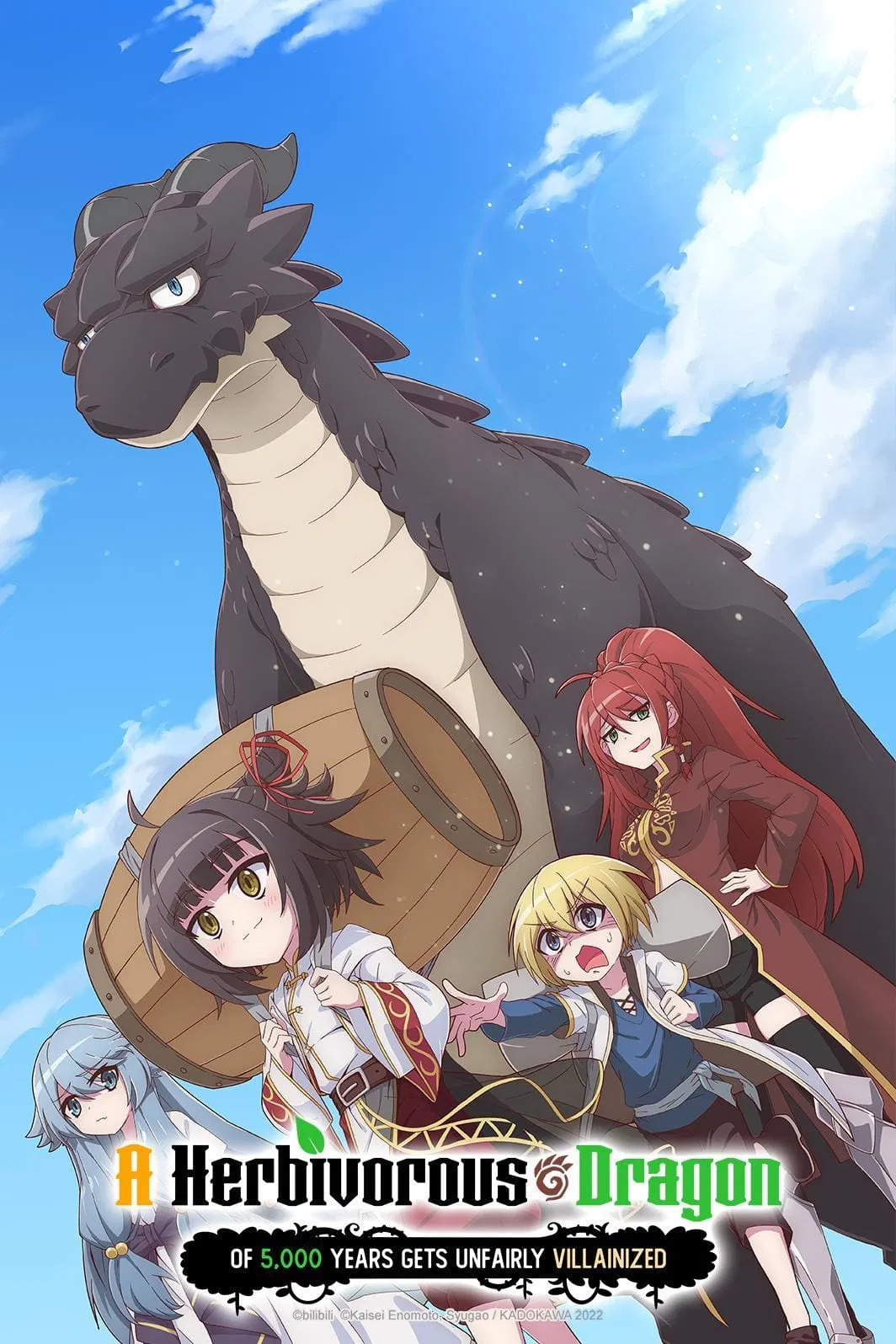 Poster chính thức của phim Phim Hoạt Hình, Phim Hài "Rồng Ăn Cỏ Bị Mang Tiếng Ác (Phần 1)" (A Herbivorous Dragon of 5,000 Years Gets Unfairly Villainized - 2022), với sự tham gia của diễn viên Xing Kaixin và Wei Ruchen.