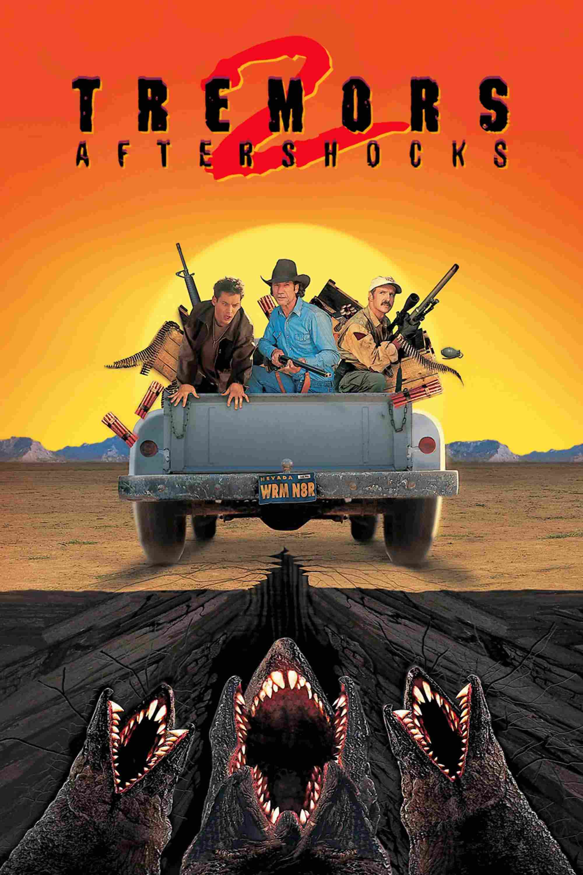 Poster chính thức của phim Phim Hành Động, Phim Kinh Dị "Rồng Đất 2: Tỉnh Giấc" (Tremors 2: Aftershocks - 1996), với sự tham gia của diễn viên Fred Ward và Helen Shaver.