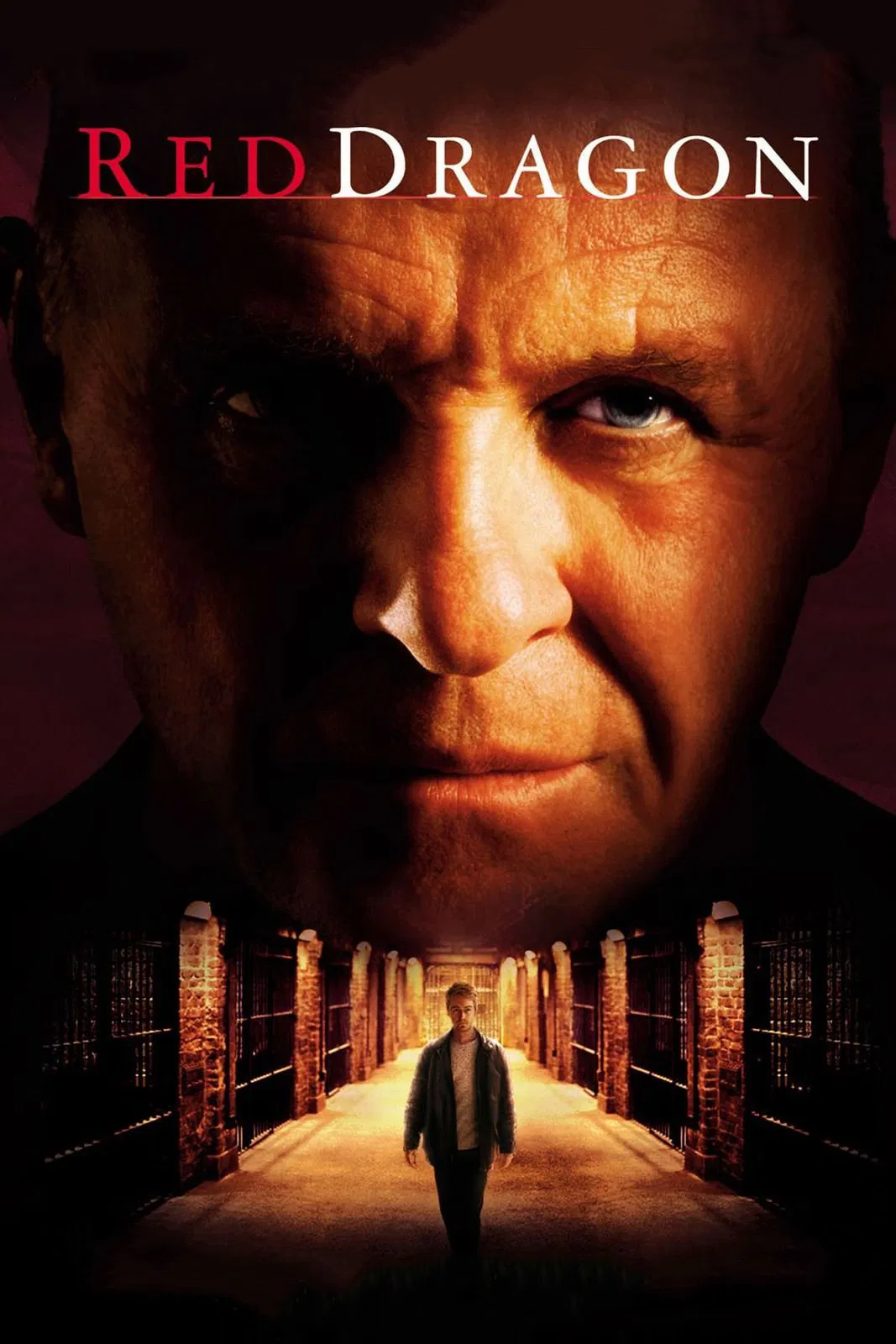 Poster chính thức của phim Phim Hình Sự, Phim Giật Gân "Rồng Đỏ" (Red Dragon - 2002), với sự tham gia của diễn viên Edward Norton và Anthony Hopkins.